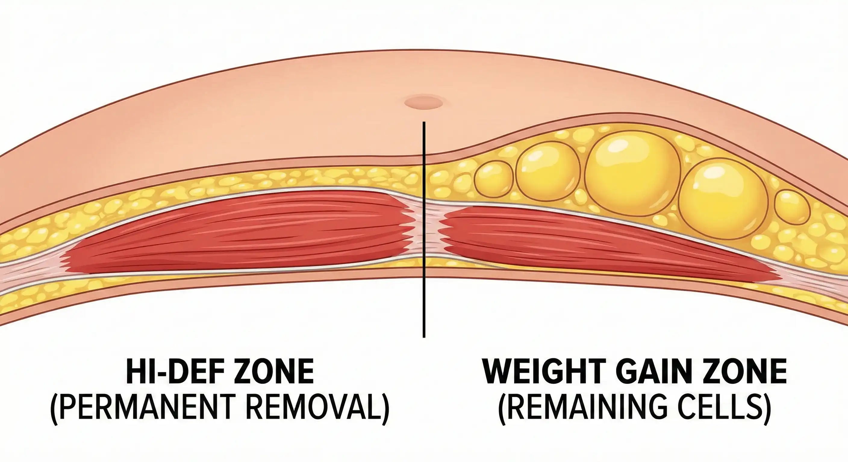 anatomical diagram permanent fat cell removal vs weight gain effect
