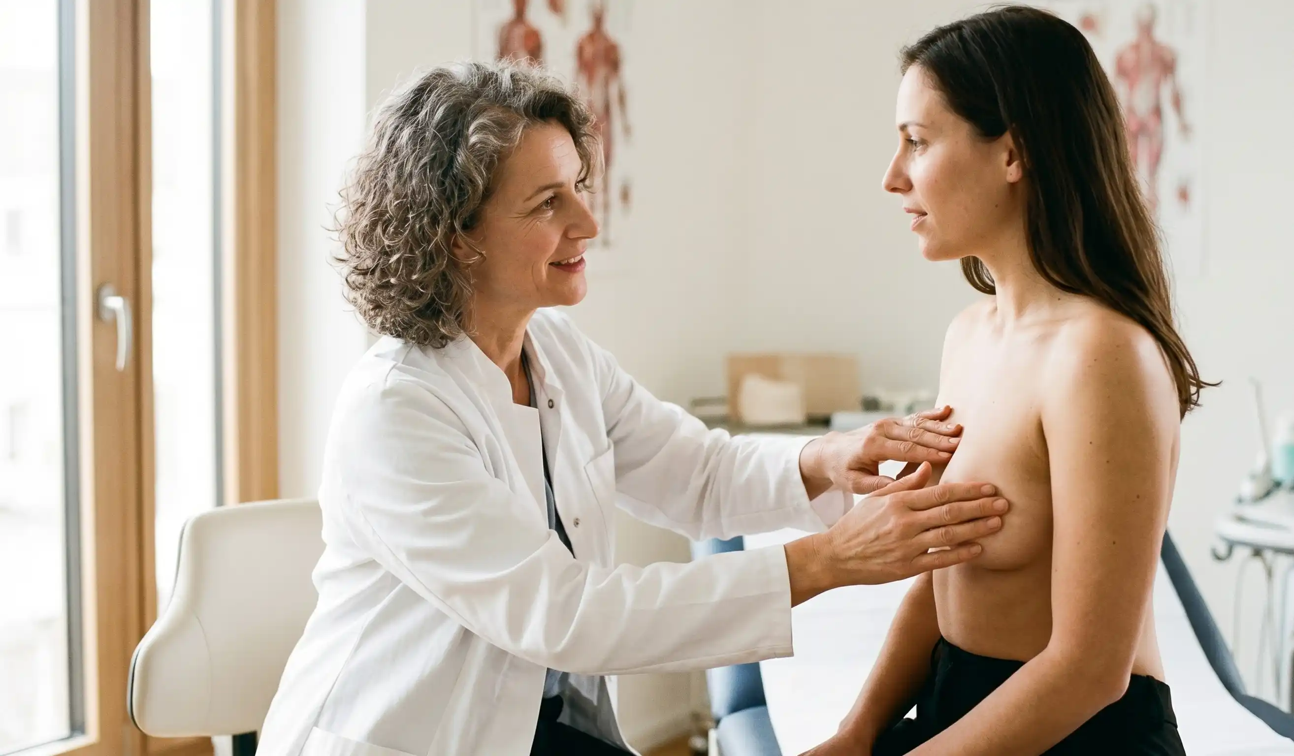 breast implants consultation over the muscle