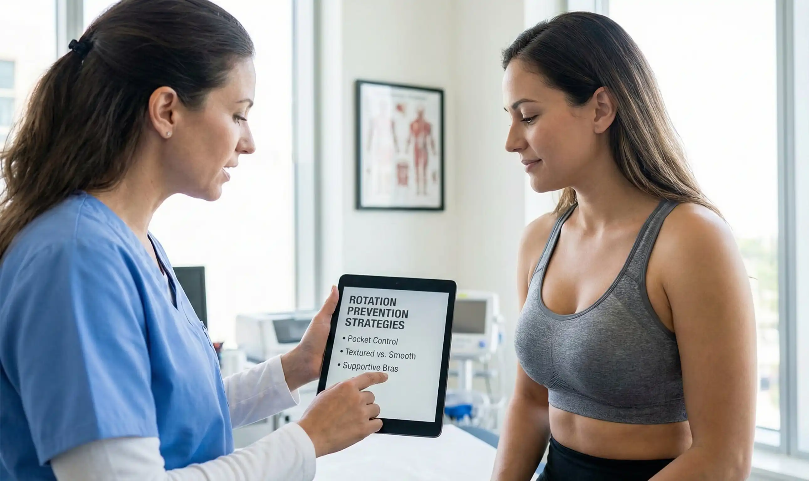 surgeon explaining implant risks to patient