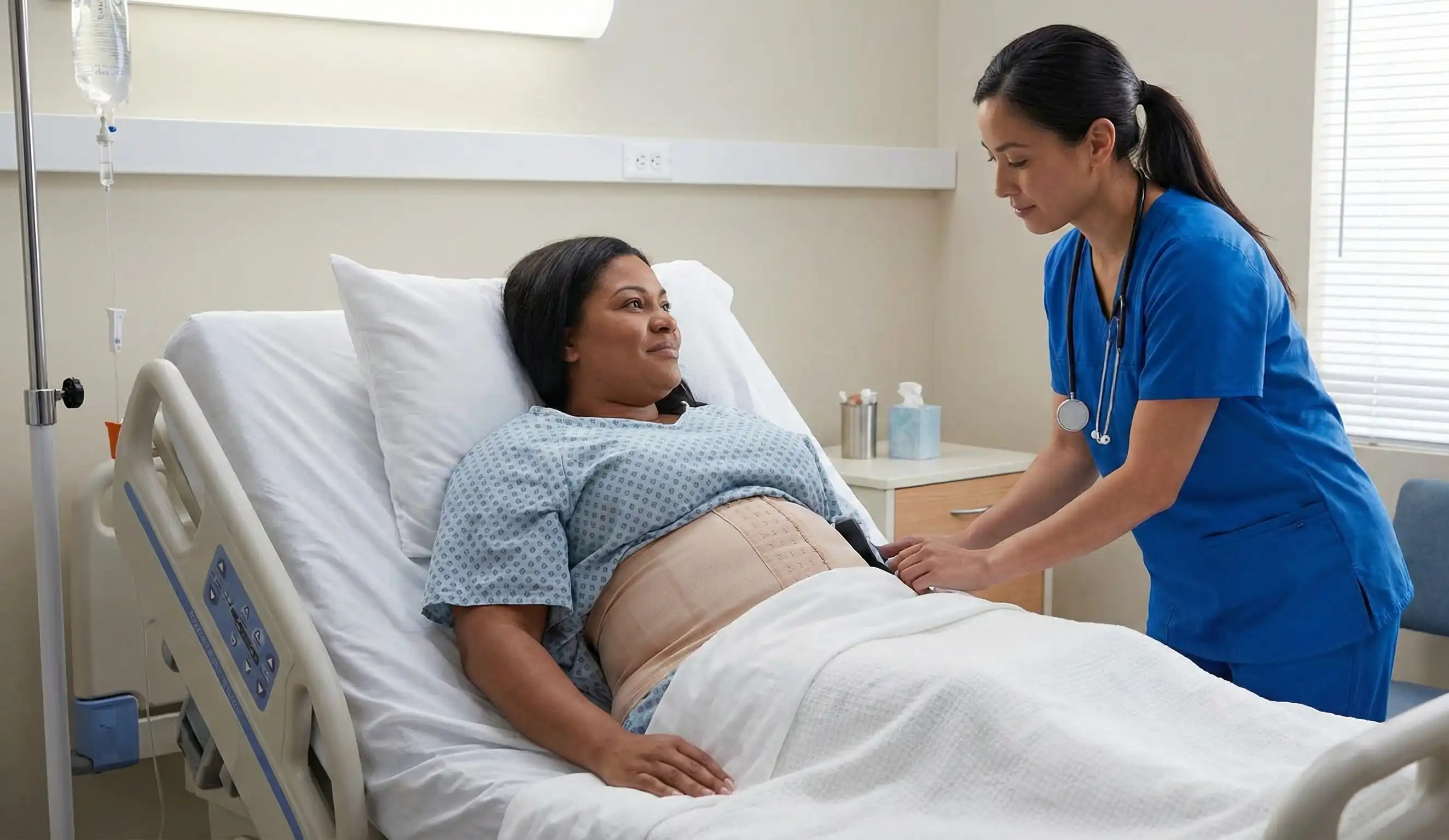 liposuction recovery patient hospital bed