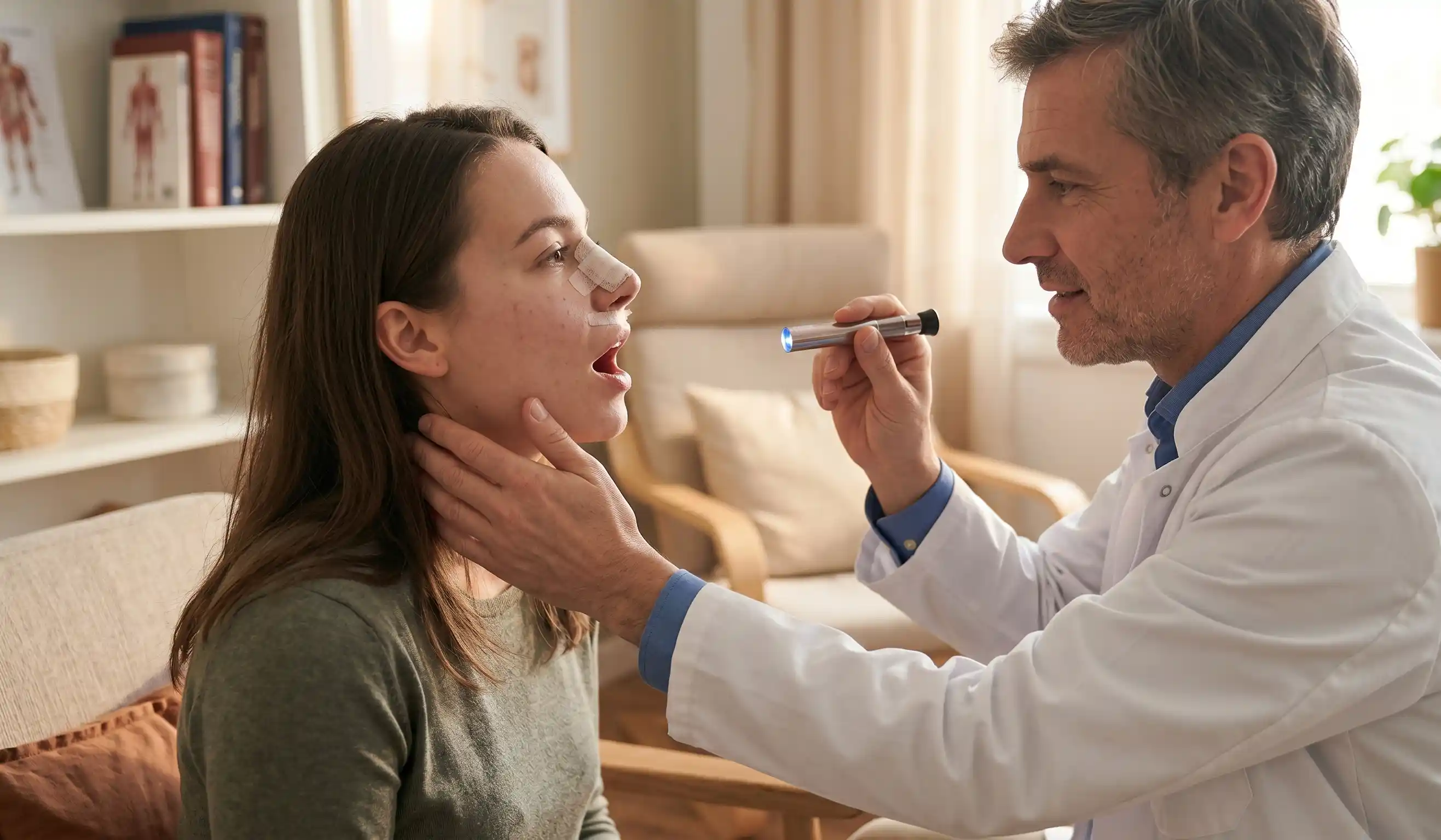 clinic examination rhinoplasty throat check