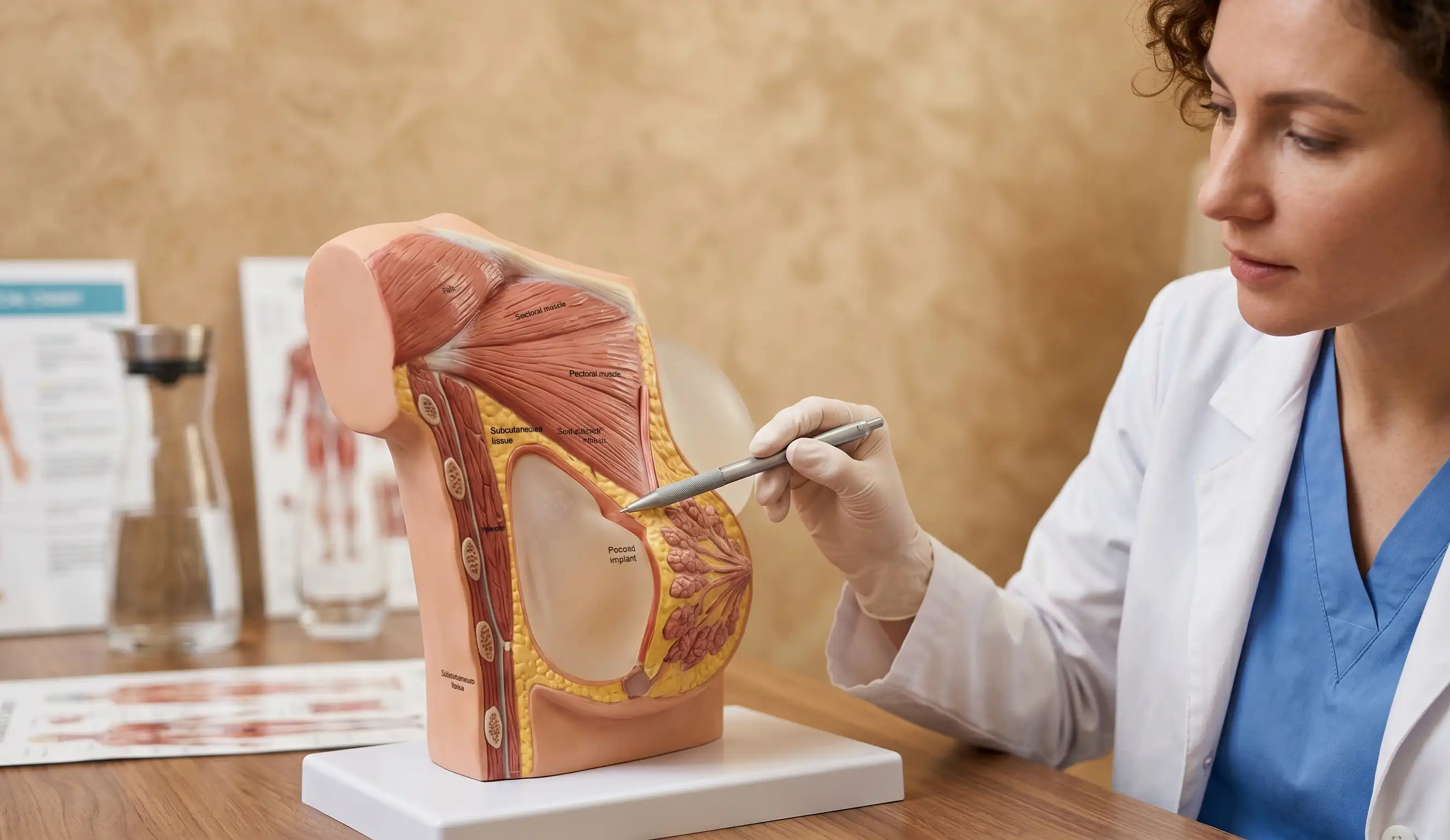 modello anatomico impianto mammario dislocato medico che indica
