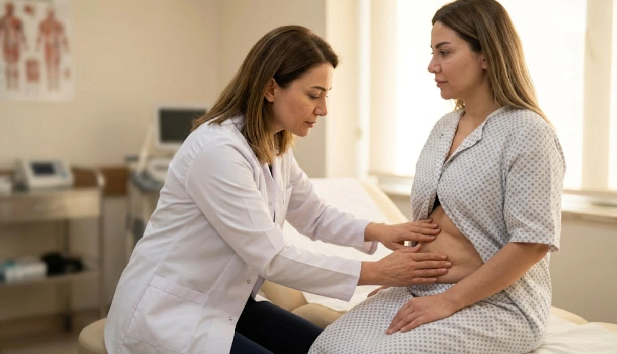 doctor examining long term liposuction effects