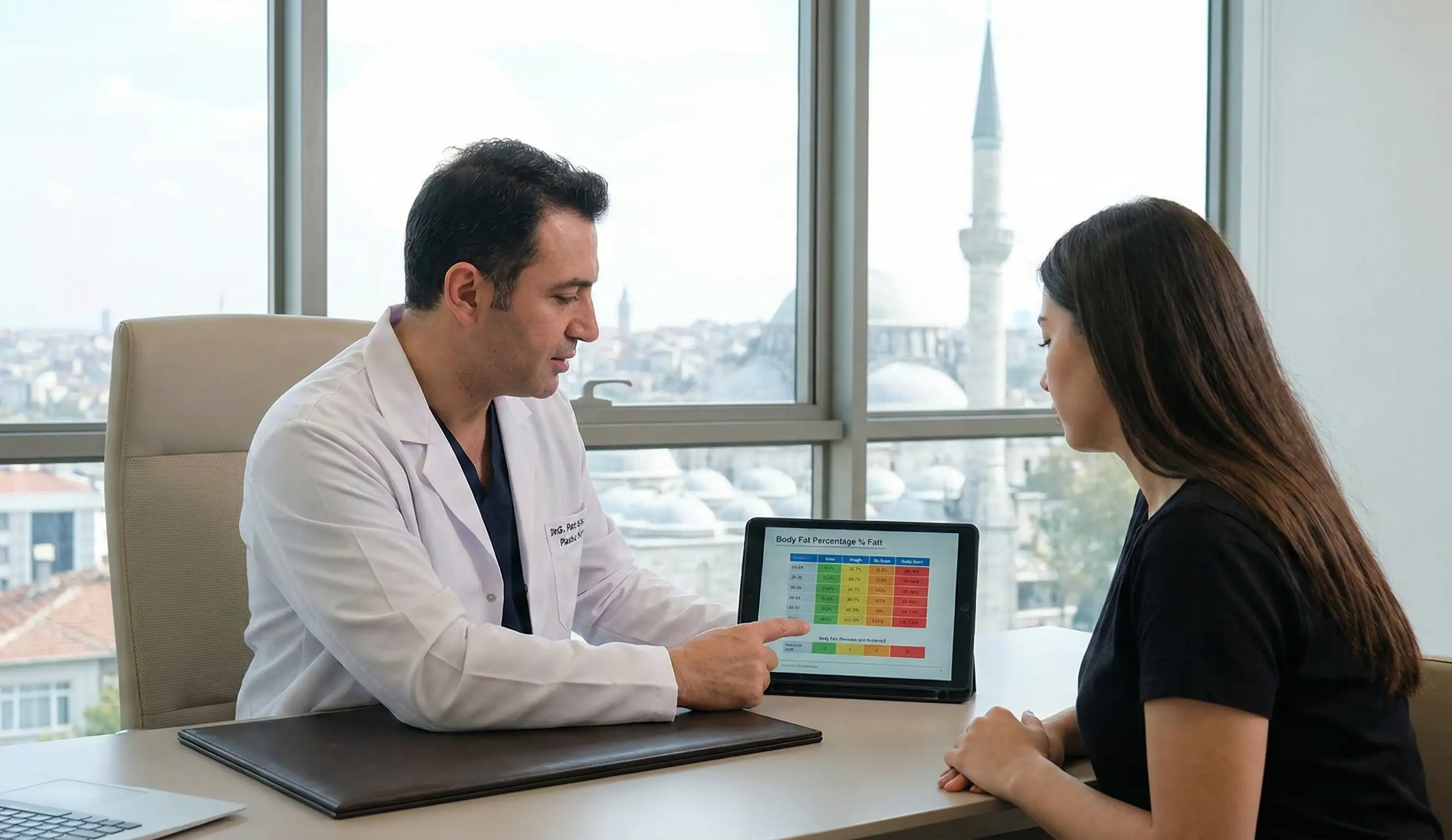 doctor patient liposuction consultation istanbul clinic