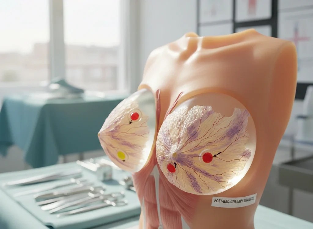 post radiotherapy breast implant anatomical model closeup