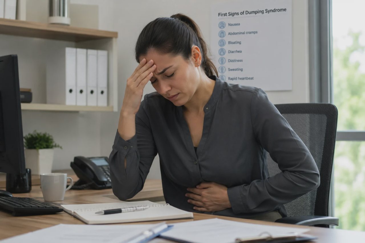 first signs of dumping syndrome