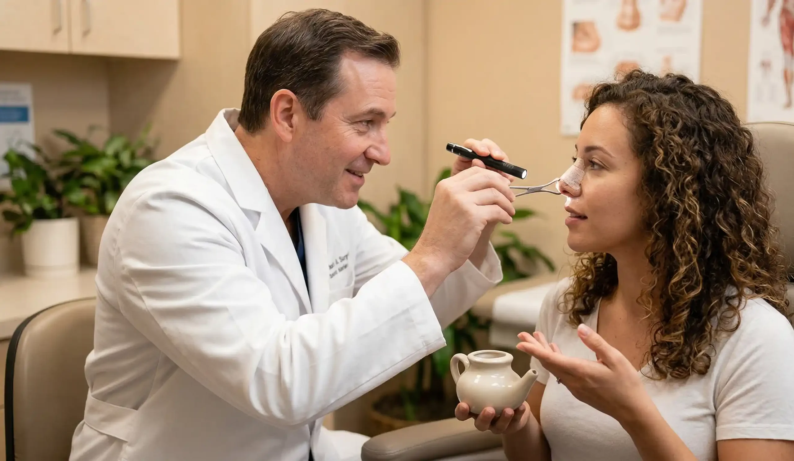 clinical consultation rhinoplasty neti pot