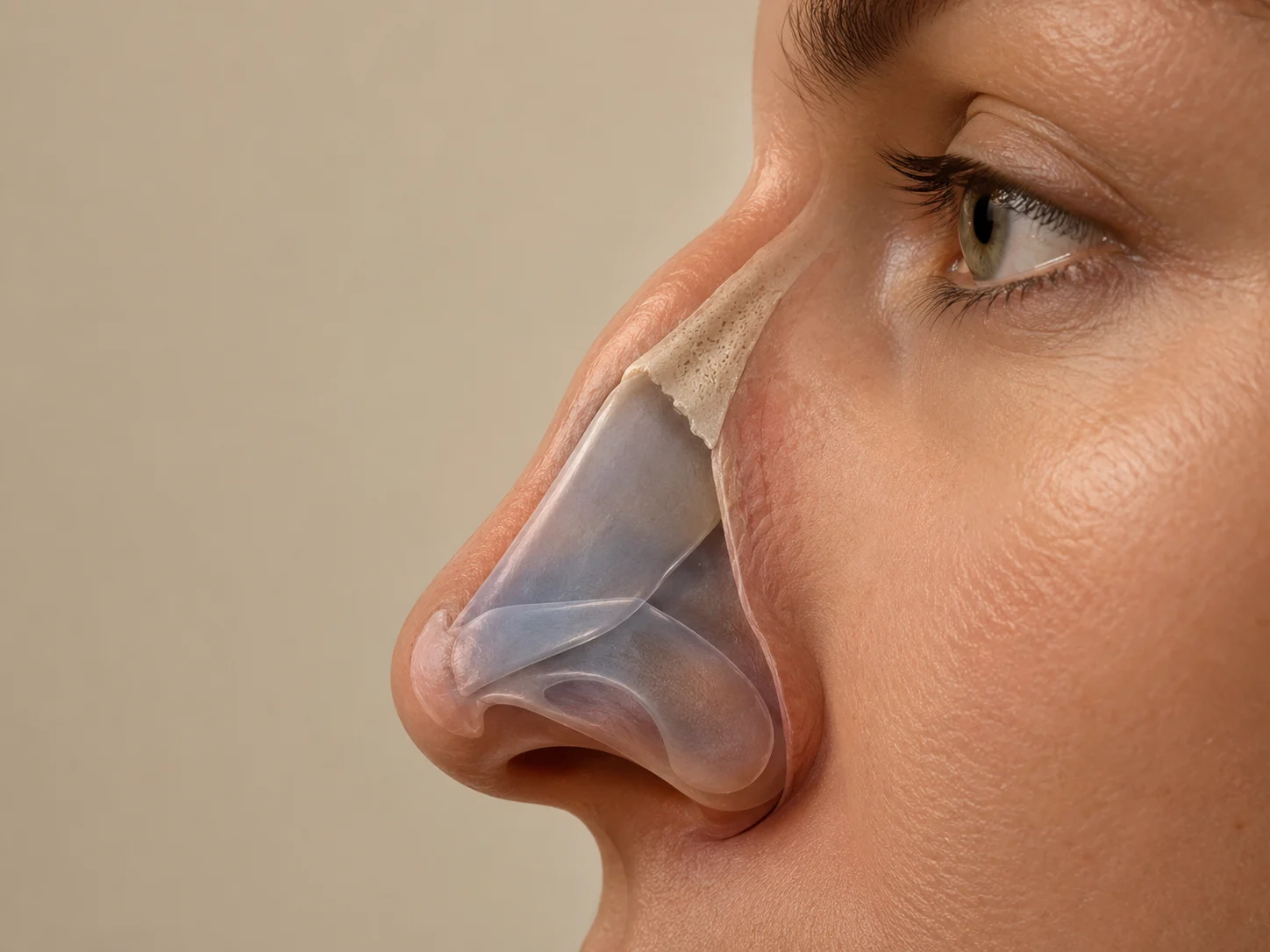 anatomical nose bridge hump cutaway