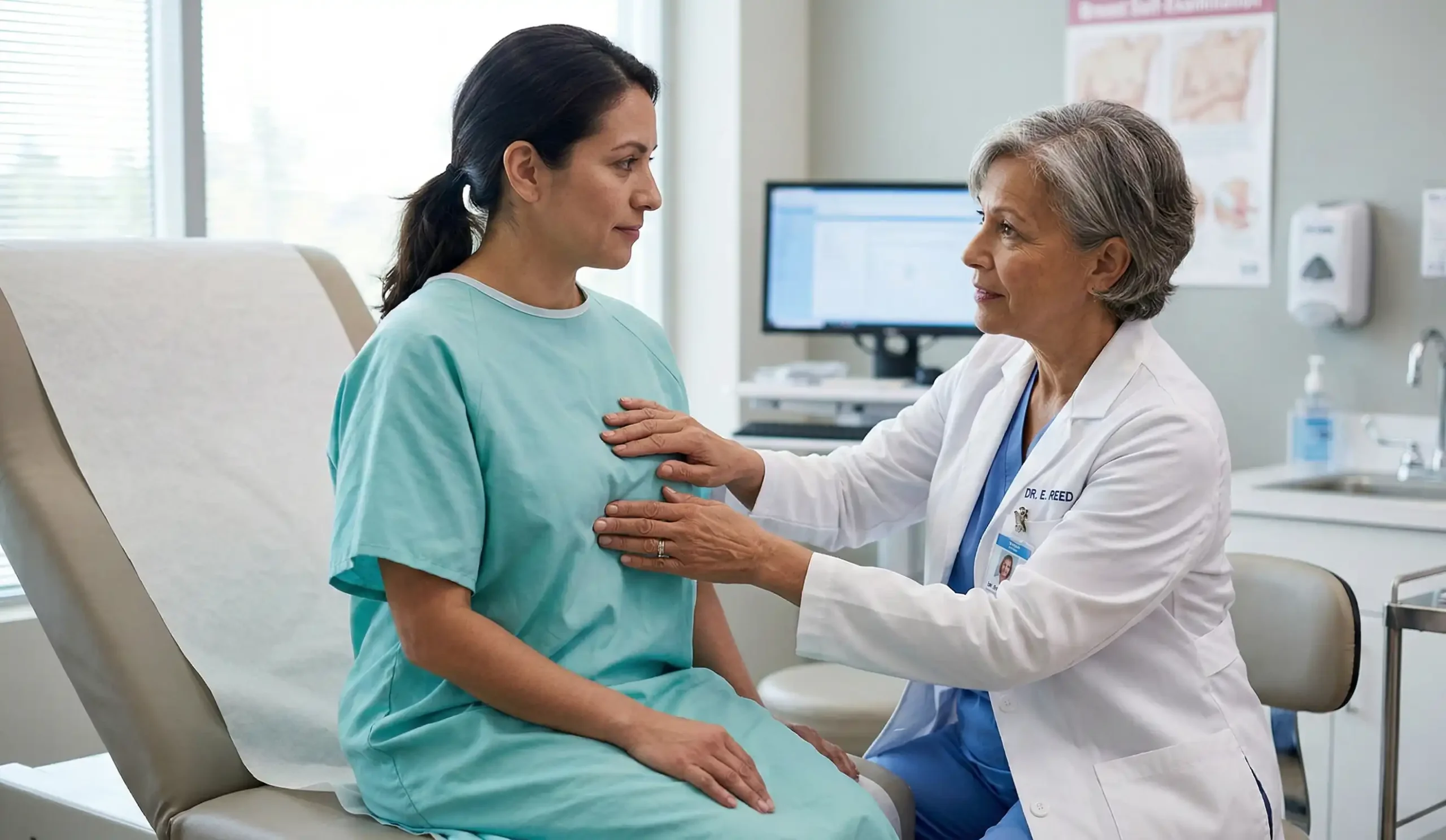 clinical breast examination doctor patient