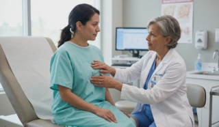 clinical breast examination doctor patient