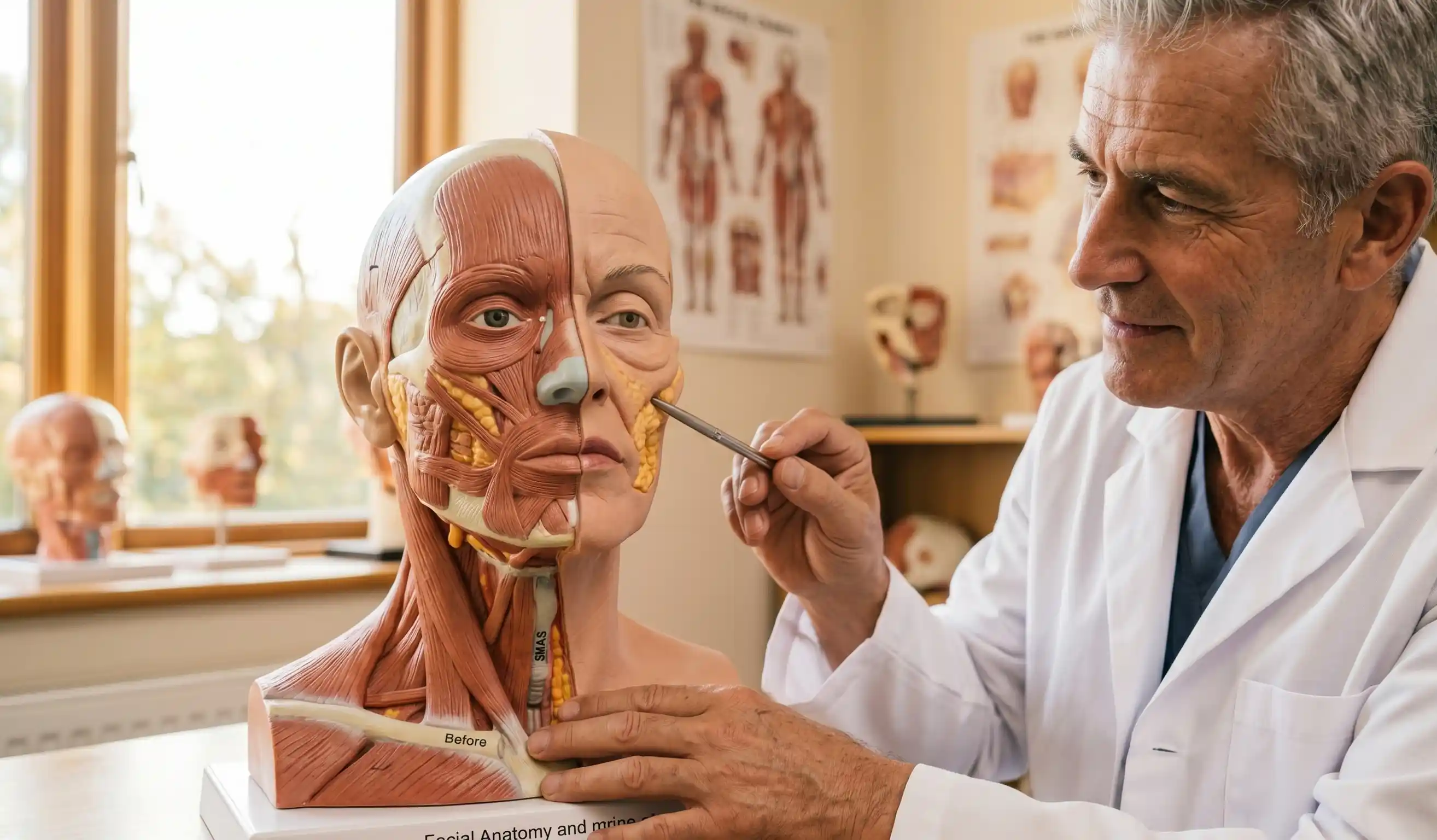 anatomical 3d model face lift tissue repositioning