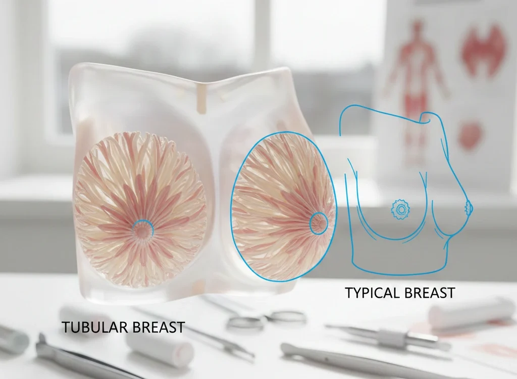 tubular breasts anatomical model narrow base