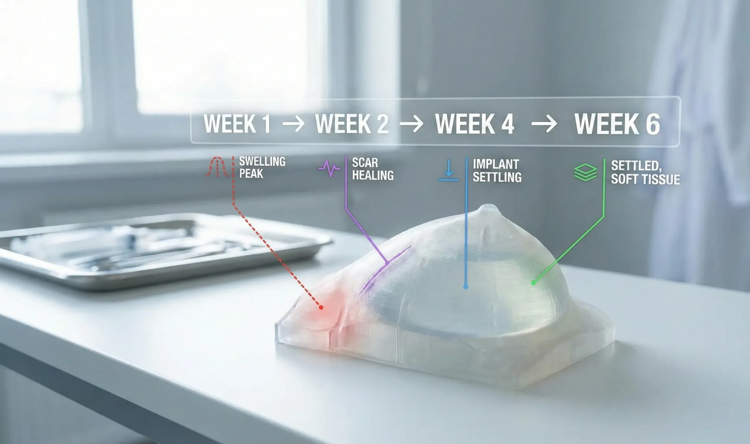 3d anatomical breast implant healing timeline overlay