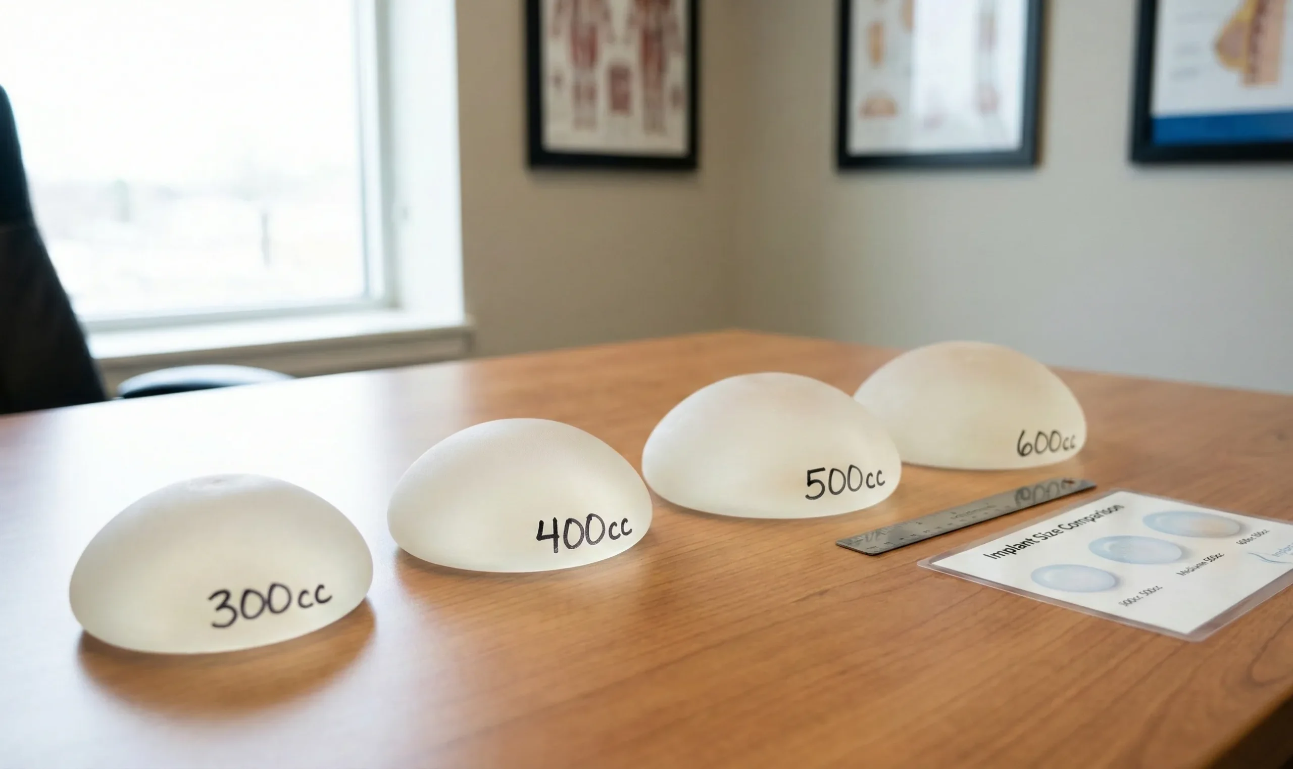 breast implant cc sizes comparison chart table