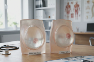 breast lift vs implant 3d comparison model