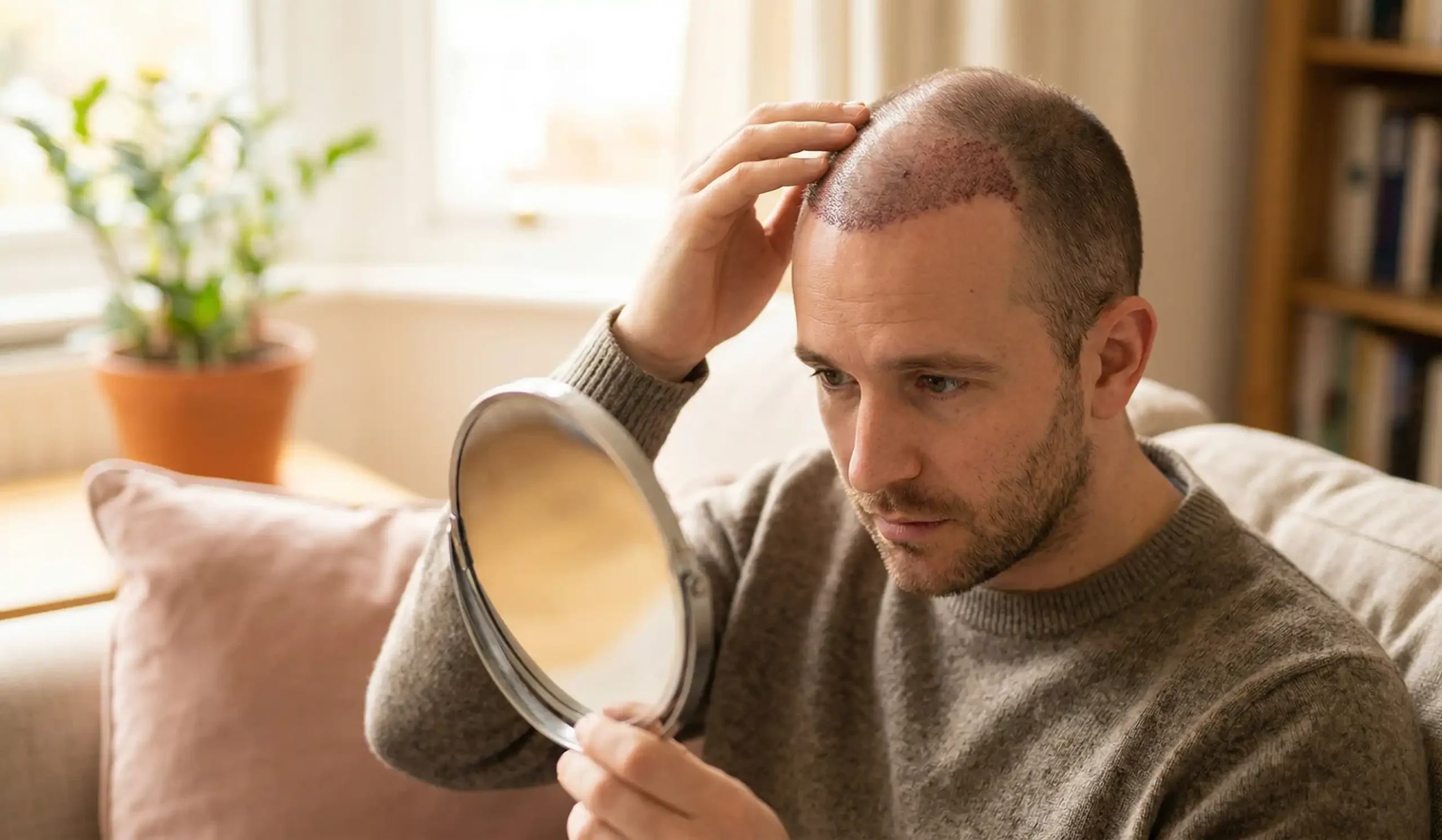 natural cover hair transplant scab concerns