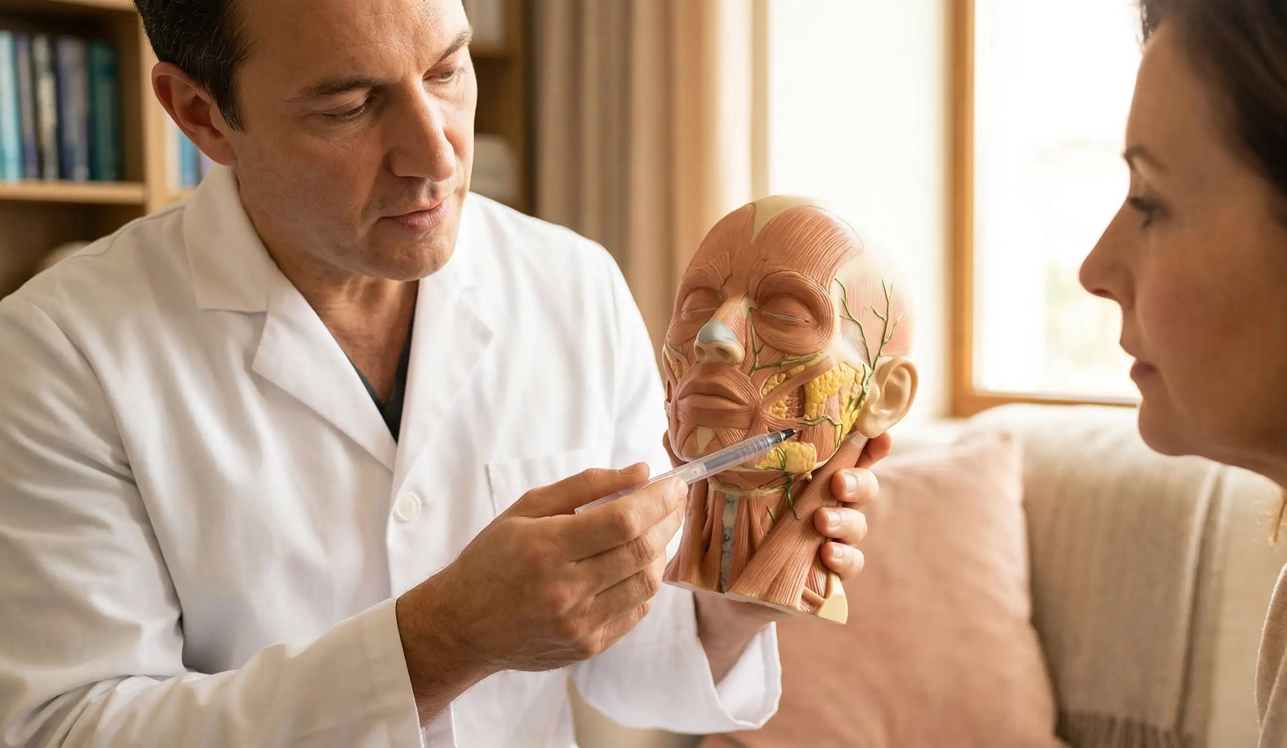 anatomical face model facelift swelling explanation