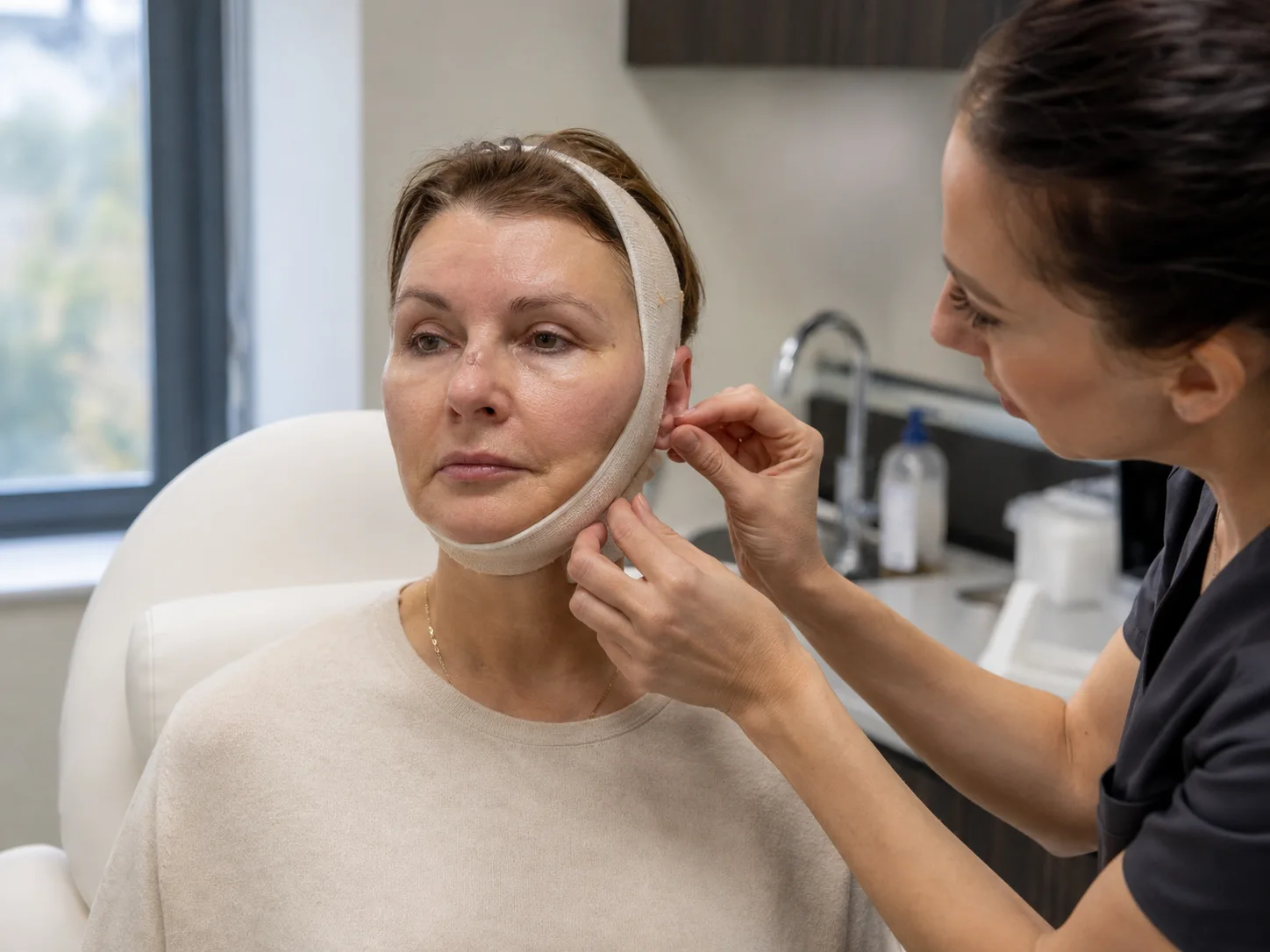 after the facelift surgery