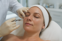 patient resting comfortably during the 8 point face lift procedure