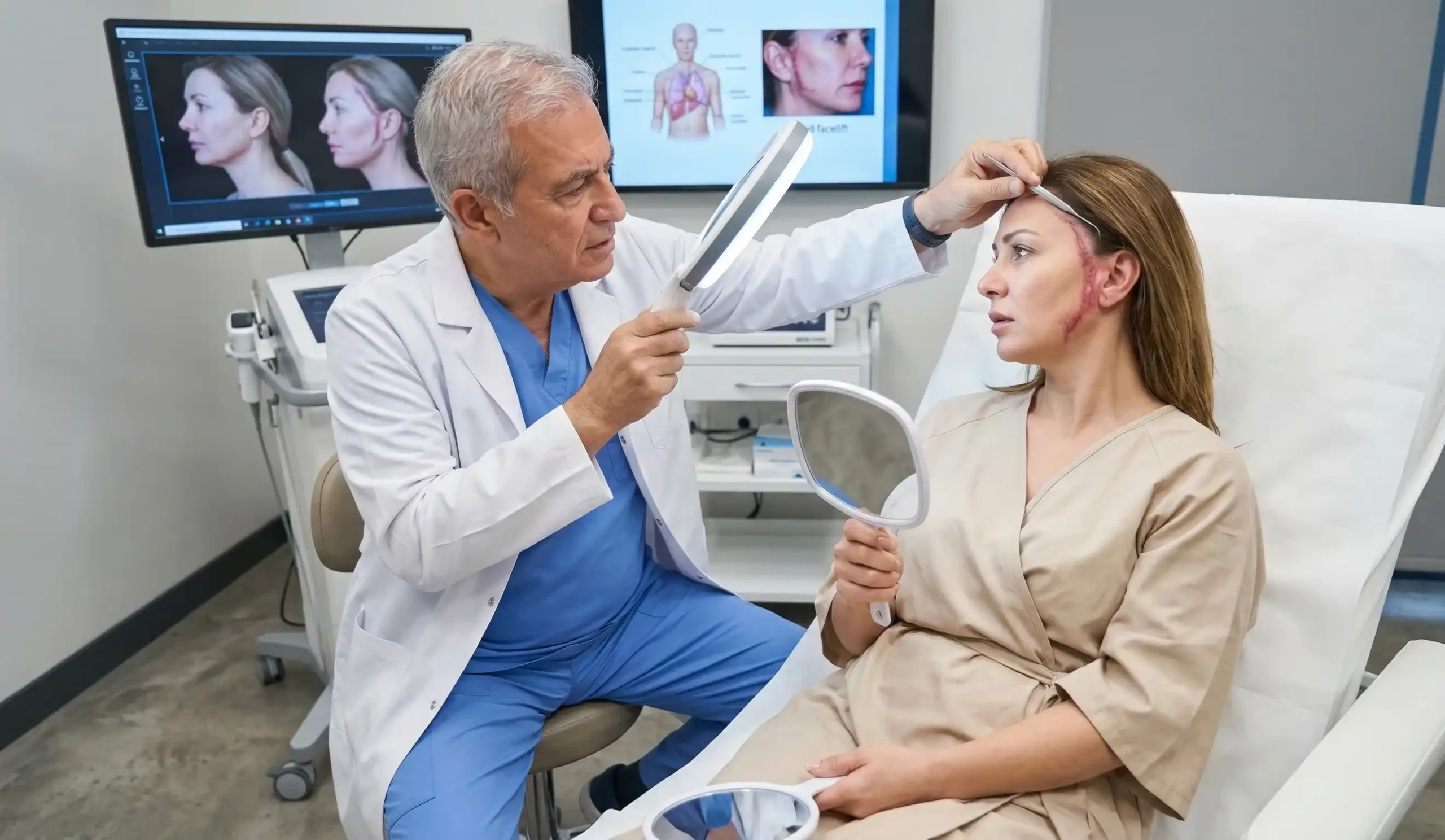 facelift bad signs clinical examination scarring