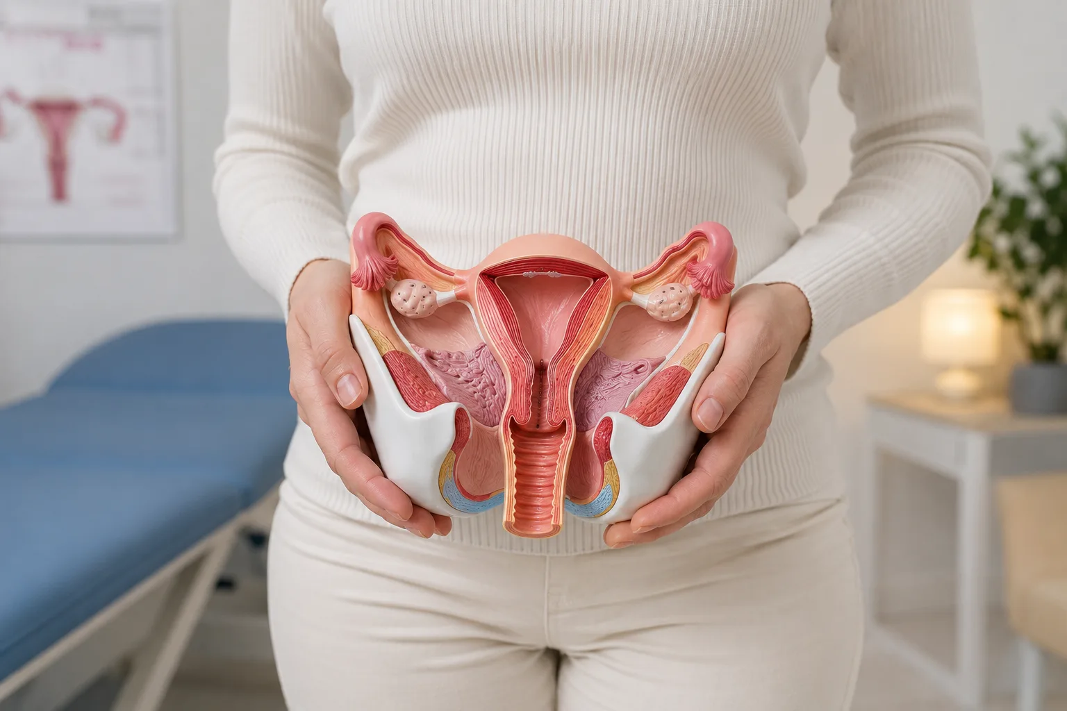 hysterectomy pelvic anatomy model close up