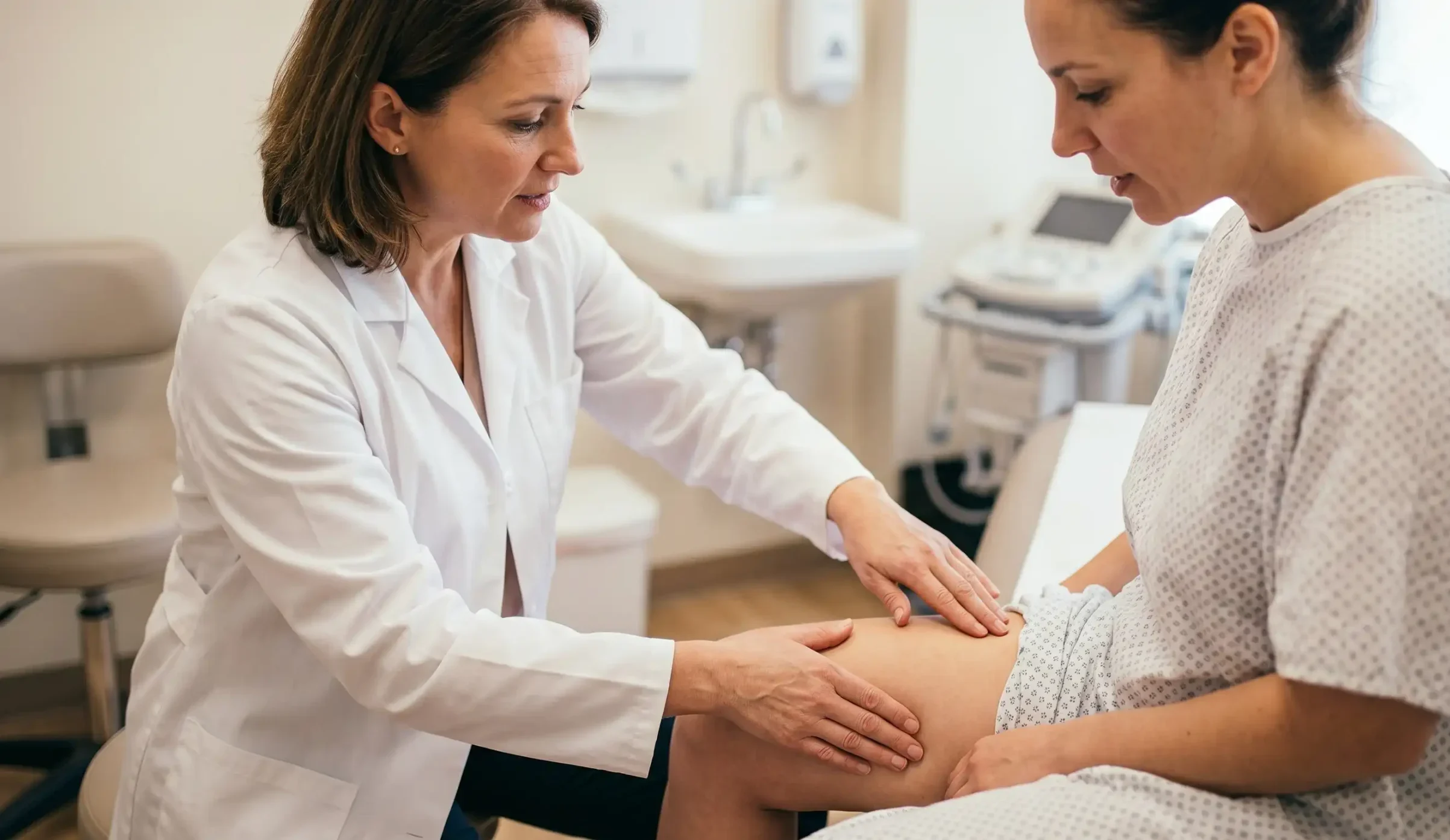 clinical thigh examination tummy tuck consultation