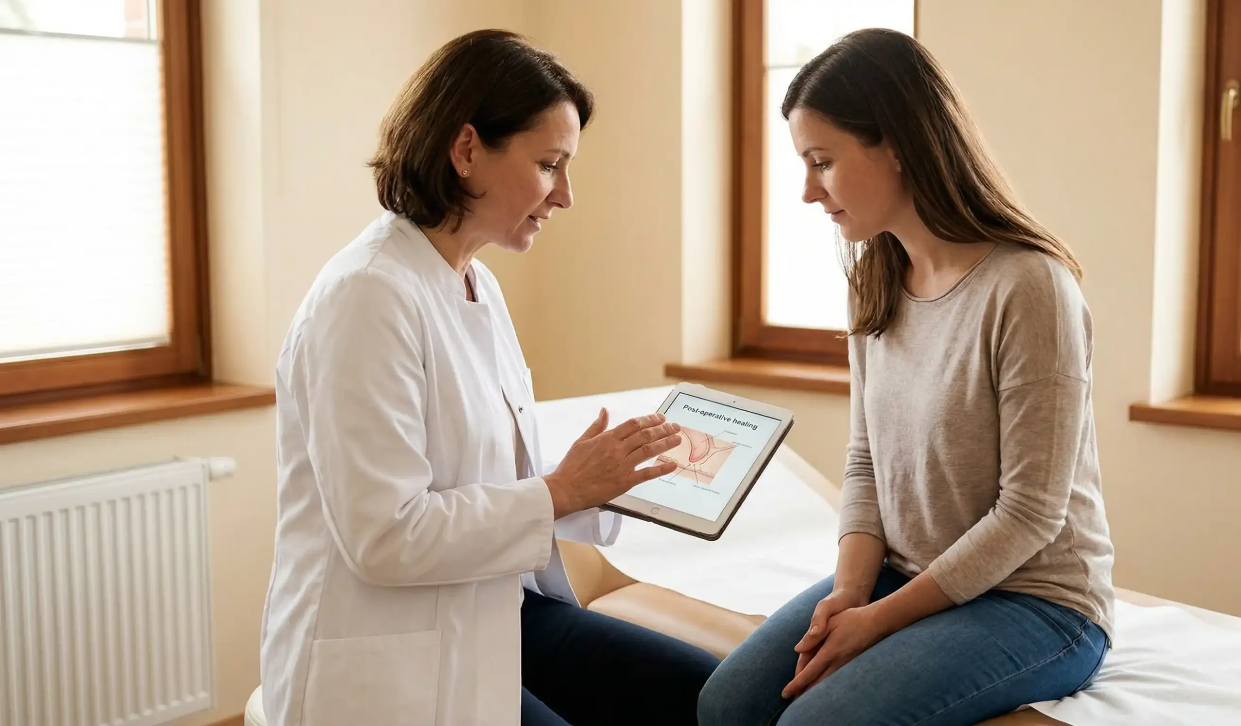 clinical labiaplasty healing examination