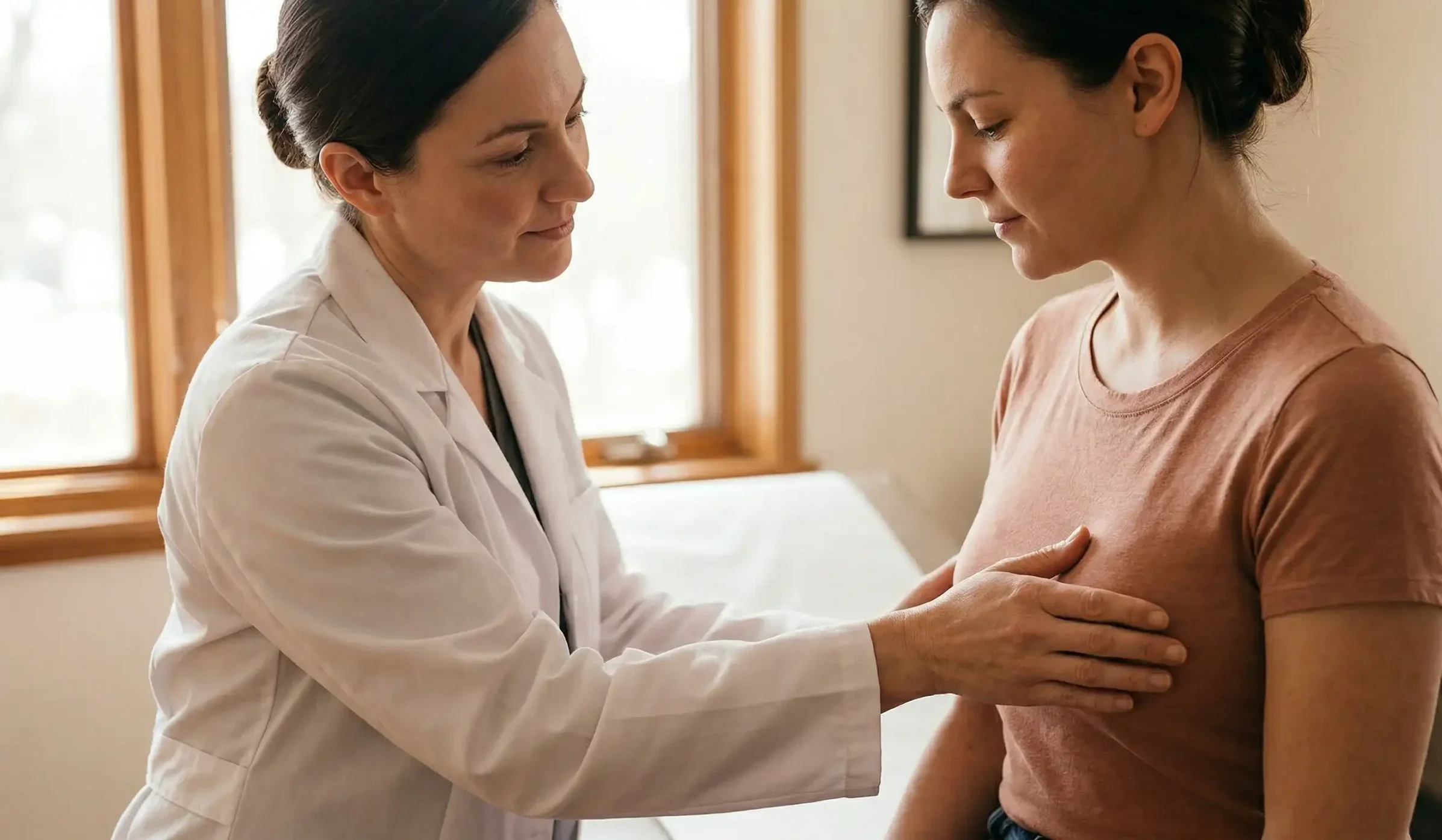 clinical examination breast palpation different doctor patient