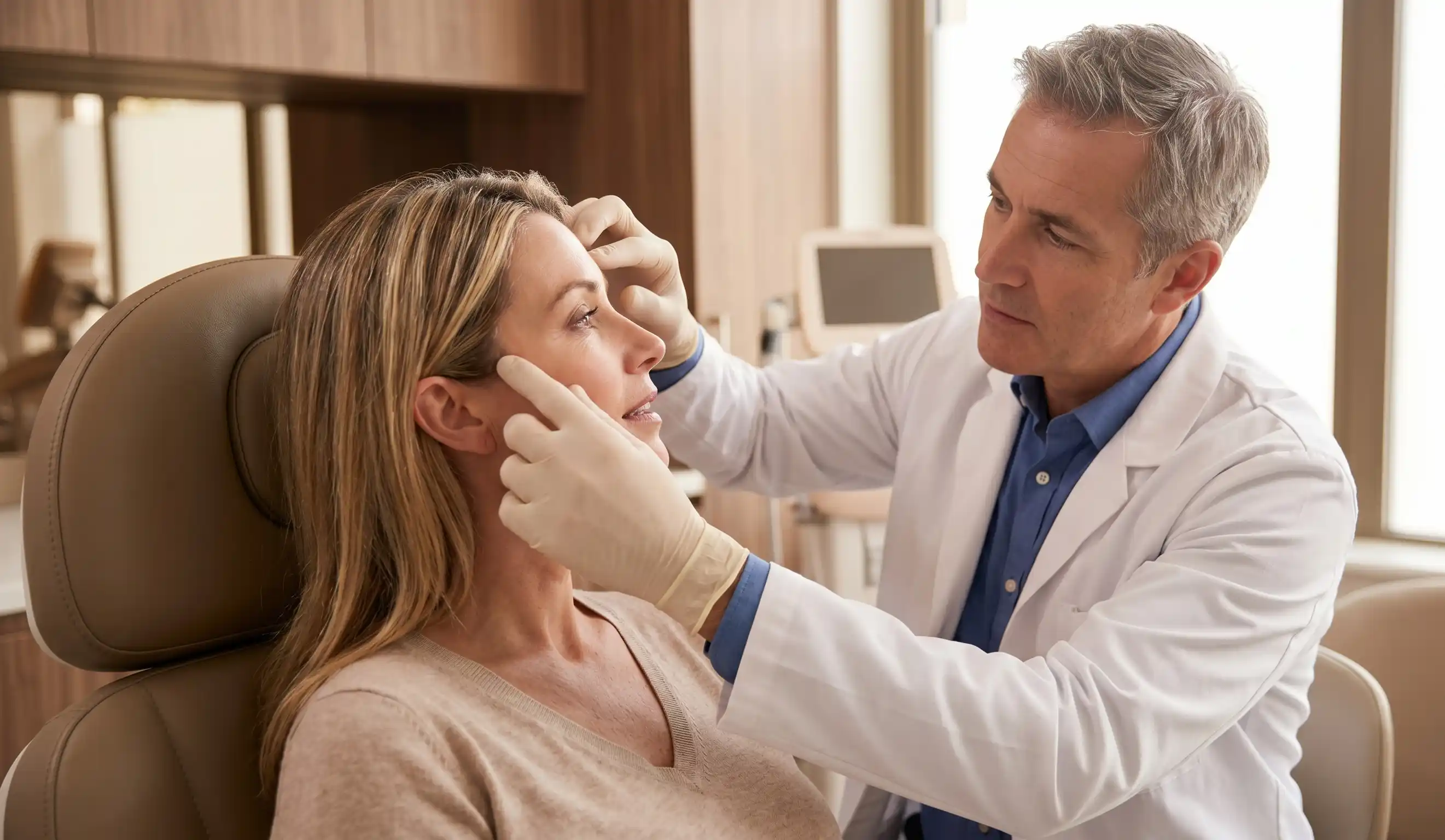 temporal facelift clinical examination