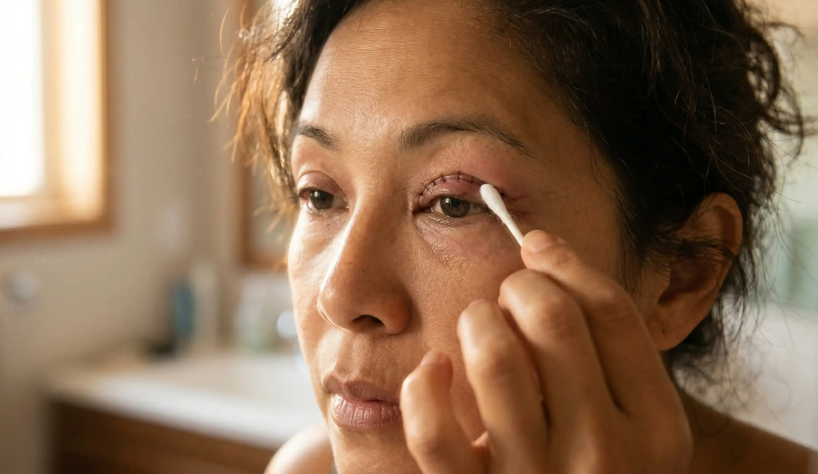 macro eyelid cleaning post blepharoplasty