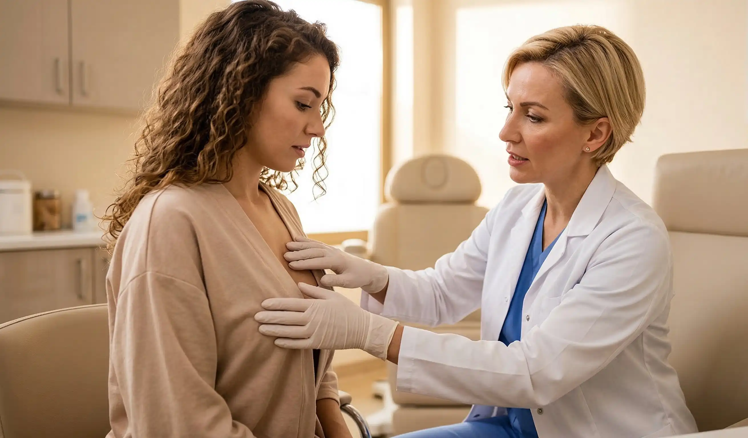 clinical breast implant doctor patient examination