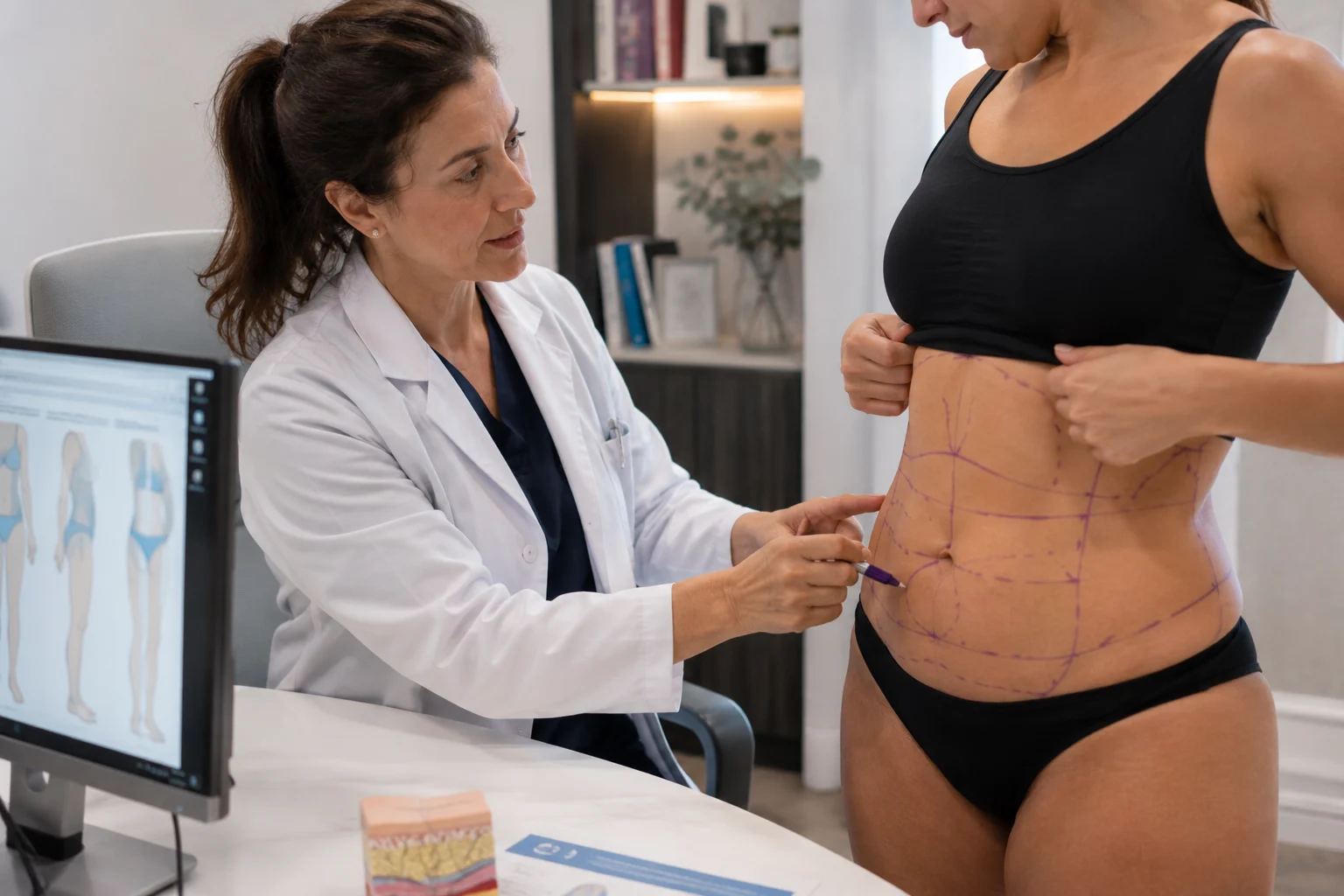 liposuction consultation patient body