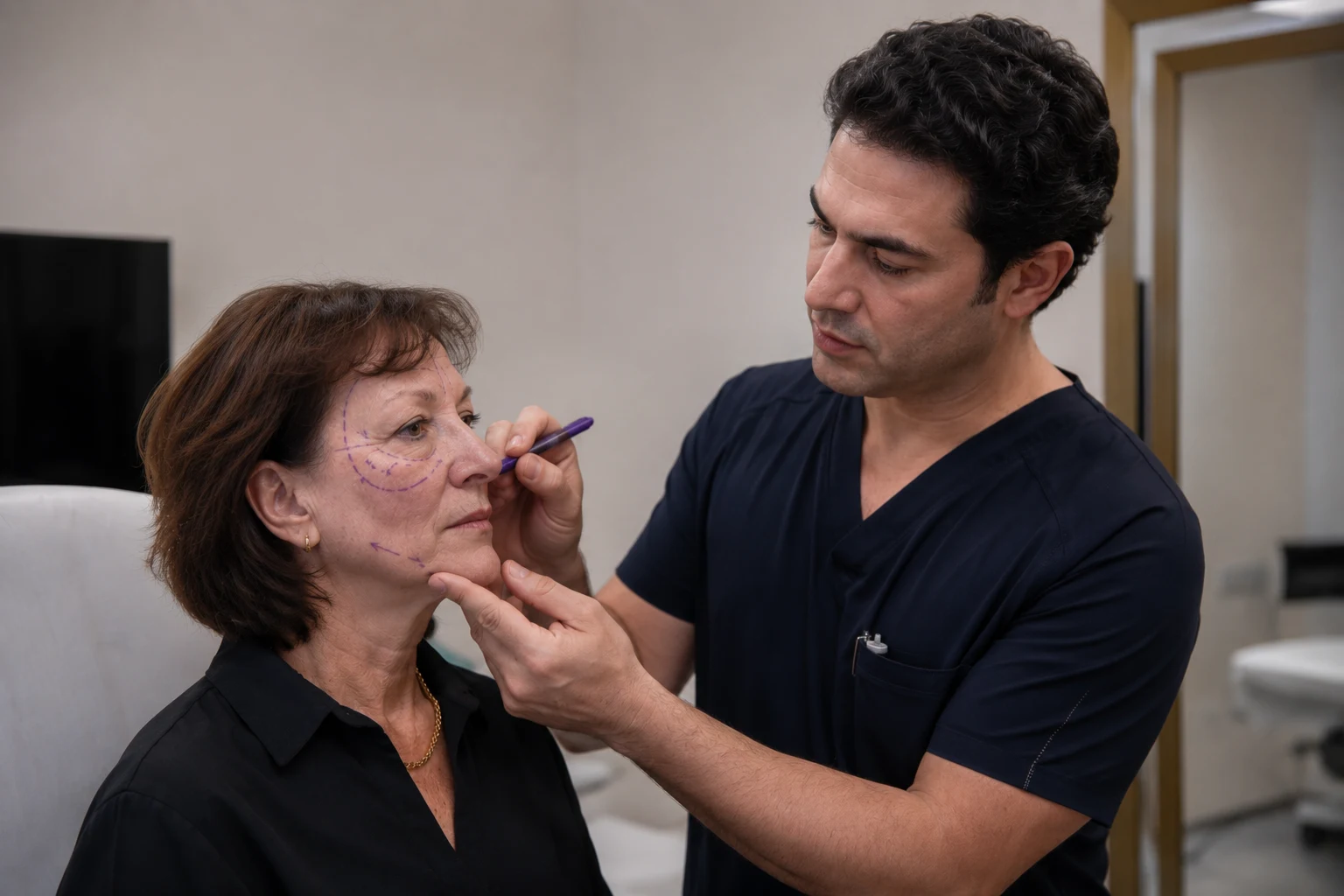 midface lift patient face prep