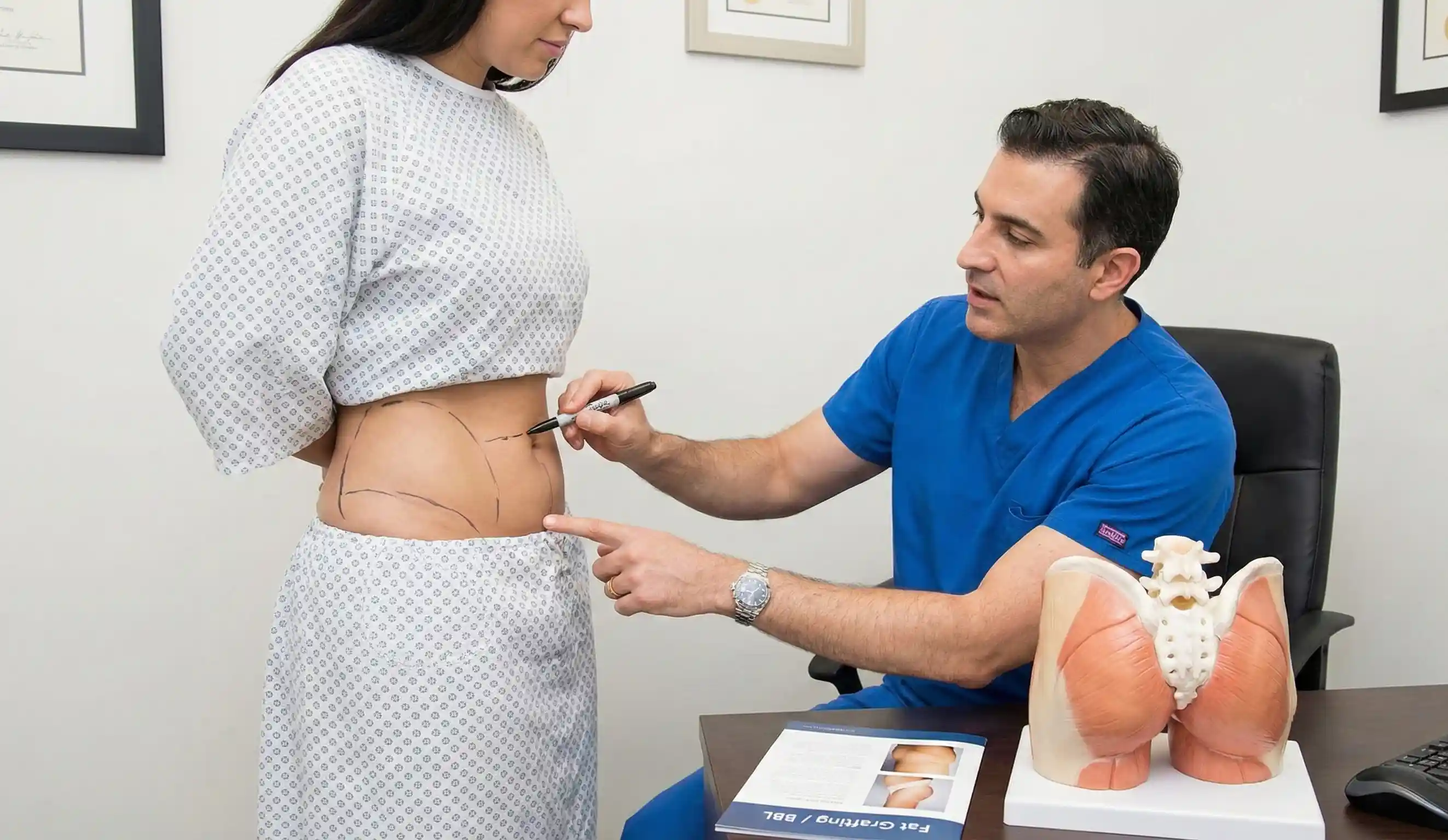 plastic surgeon consultation bbl fat grafting procedure explanation