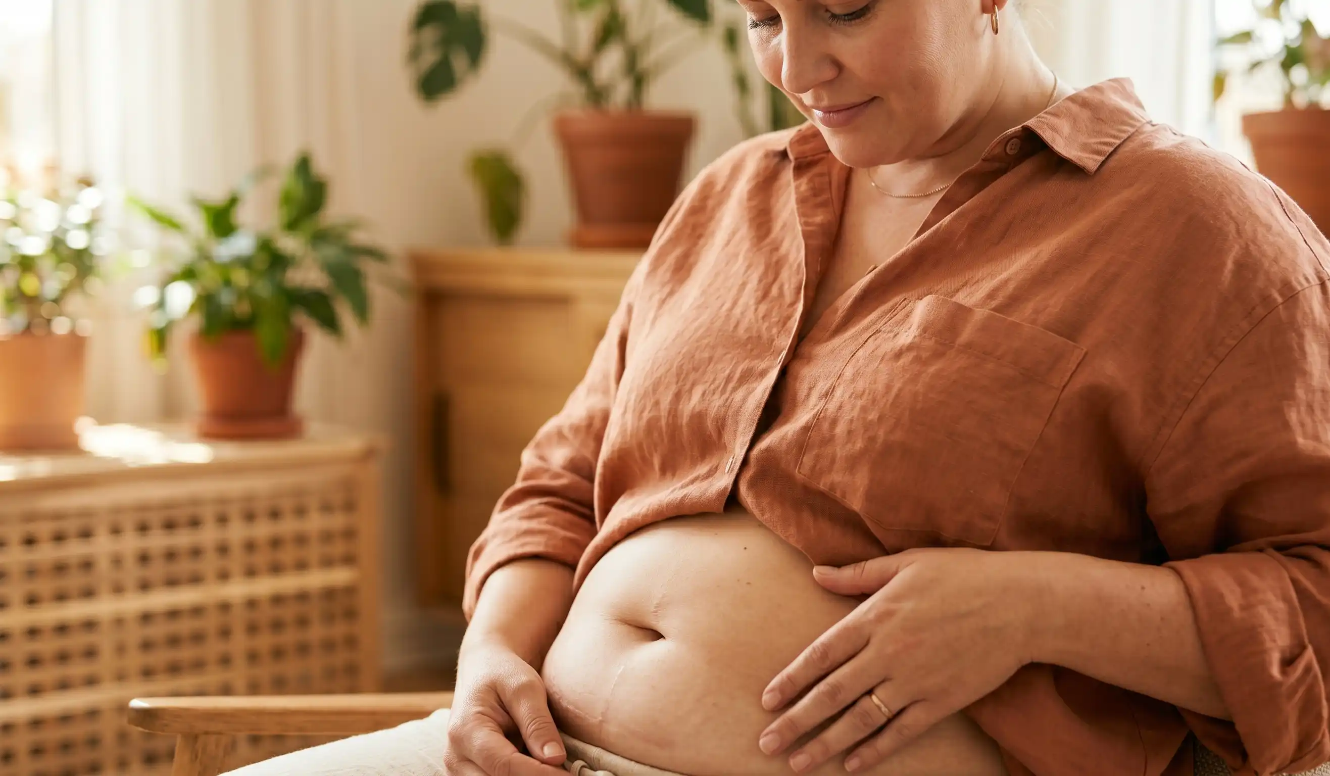 post bariatric surgery abdomen warm light