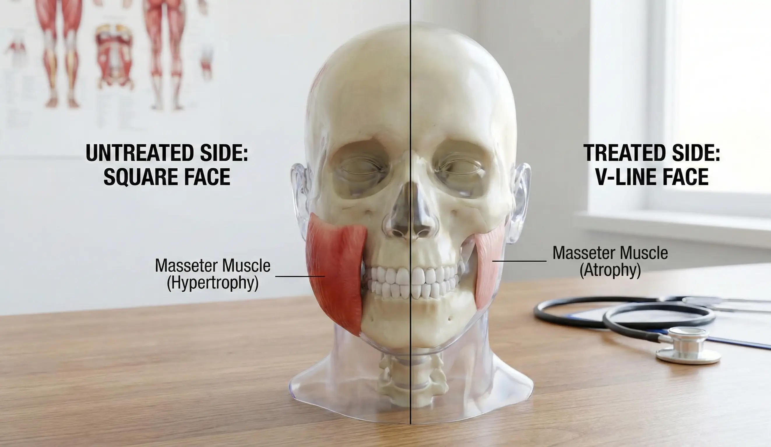 anatomical head model masseter atrophy comparison