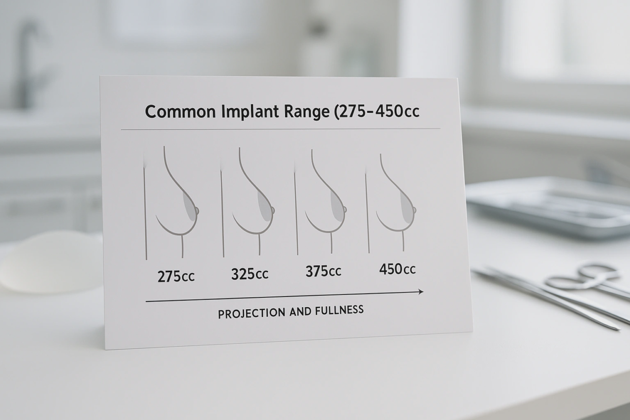 different breast implant sizes