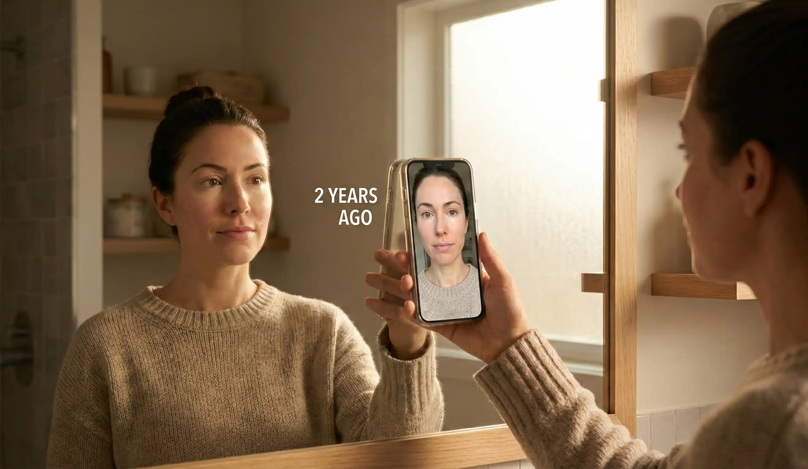 conferma durata del riempimento sotto gli occhi con confronto selfie