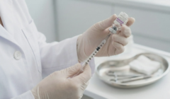 doctor preparing botox syringe closeup