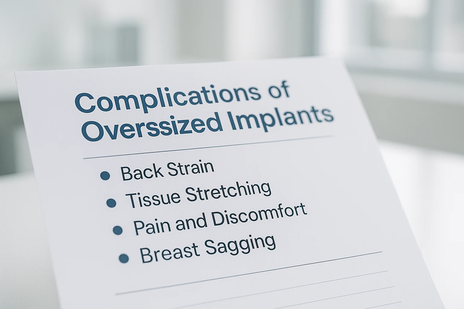 potential complications of oversized implants