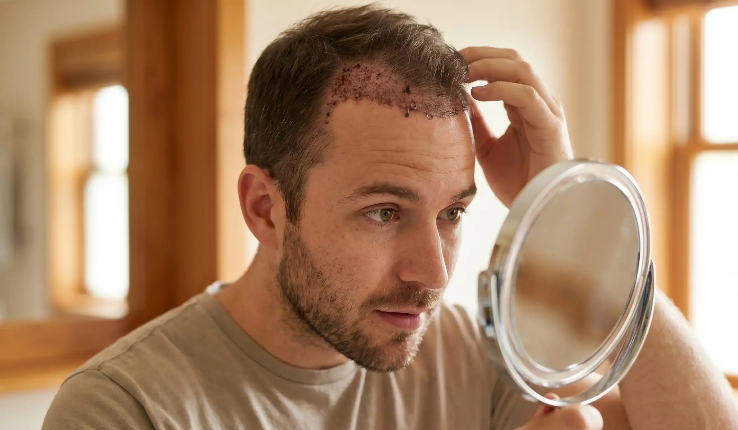 hair transplant scabs