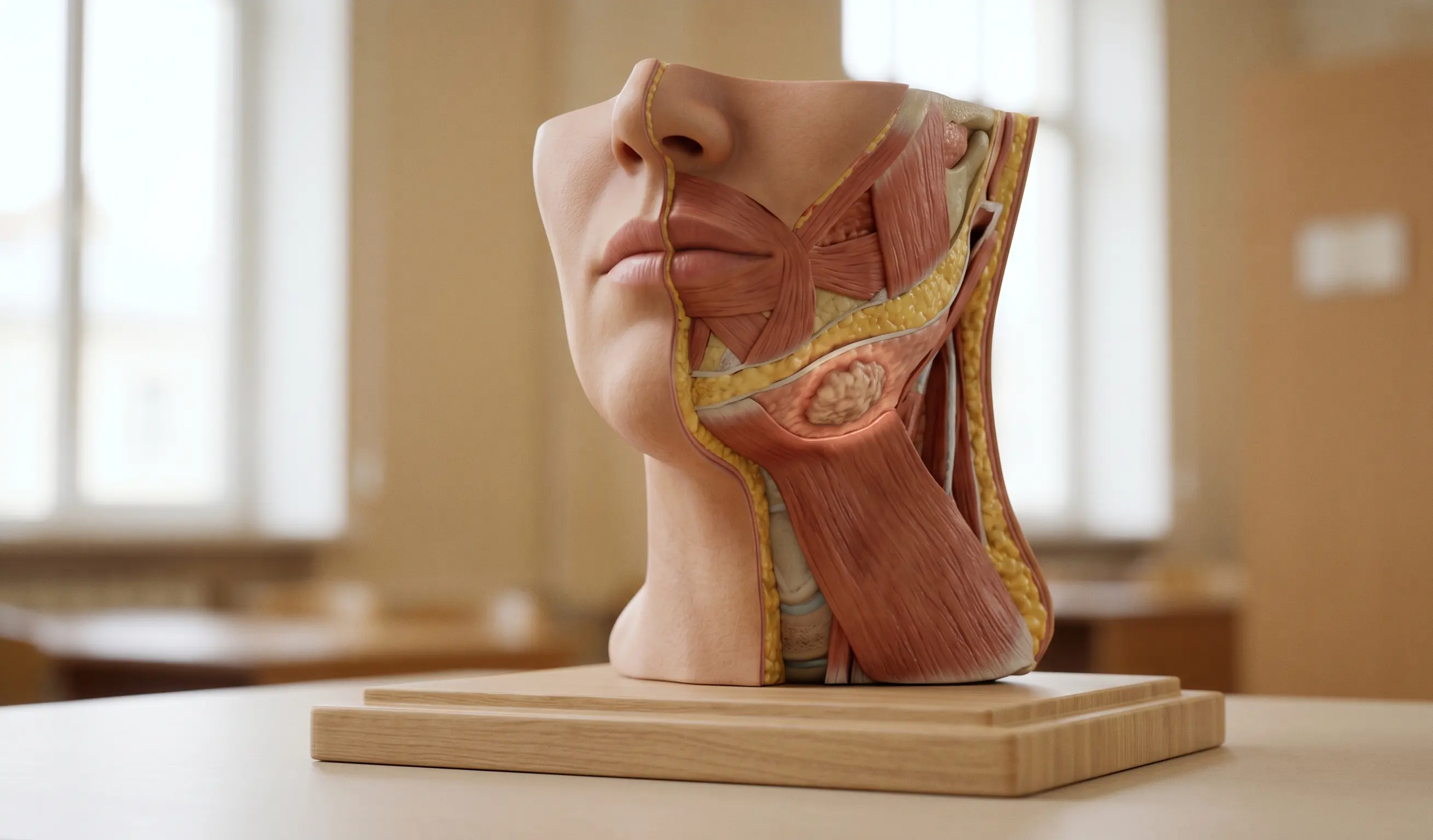 anatomical model chin neck hard lump