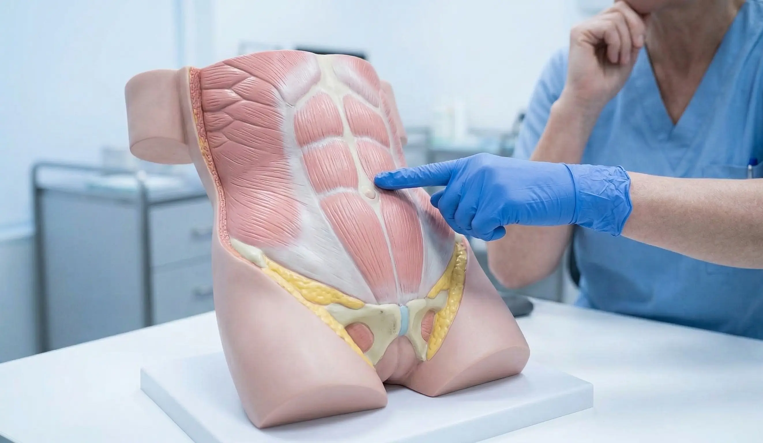 anatomical model tummy tuck demonstration