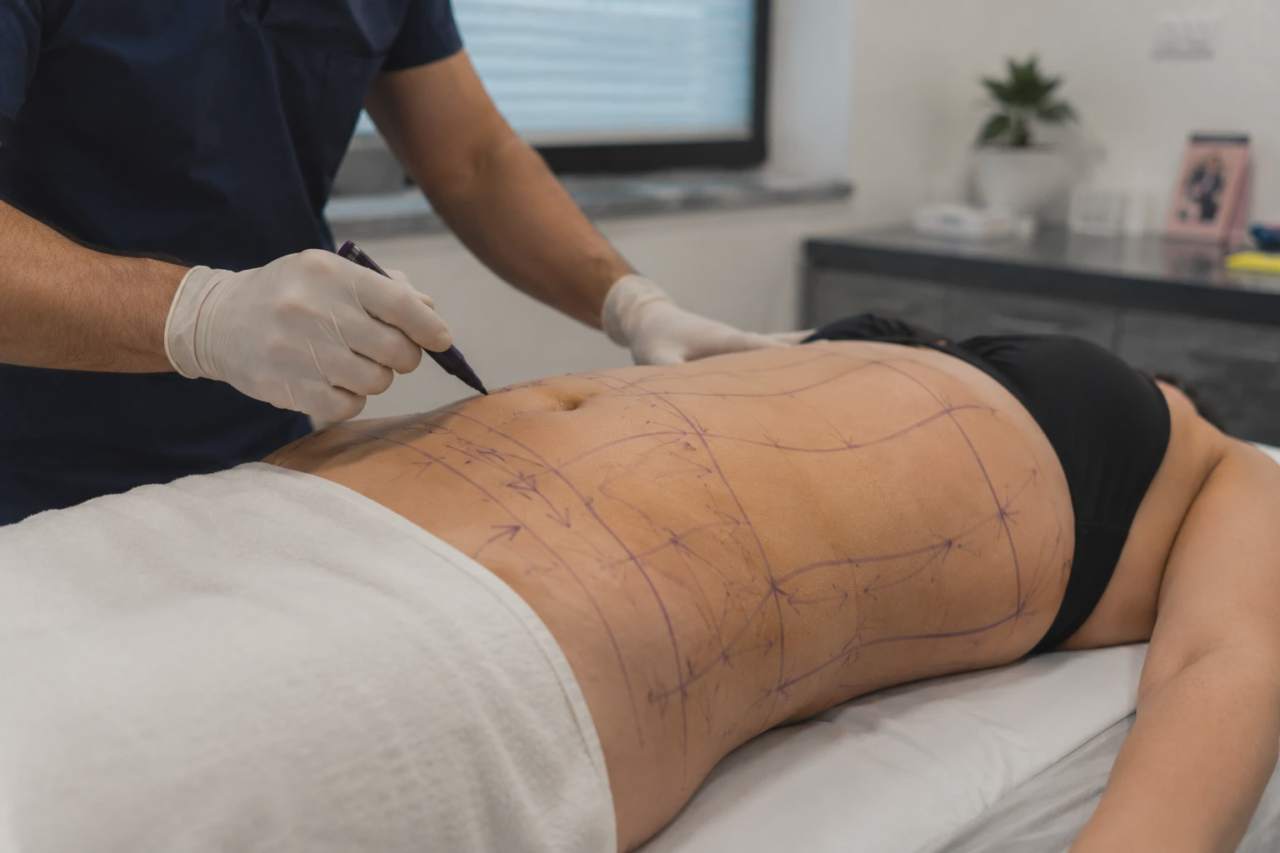 liposuction surgical marking preparation room