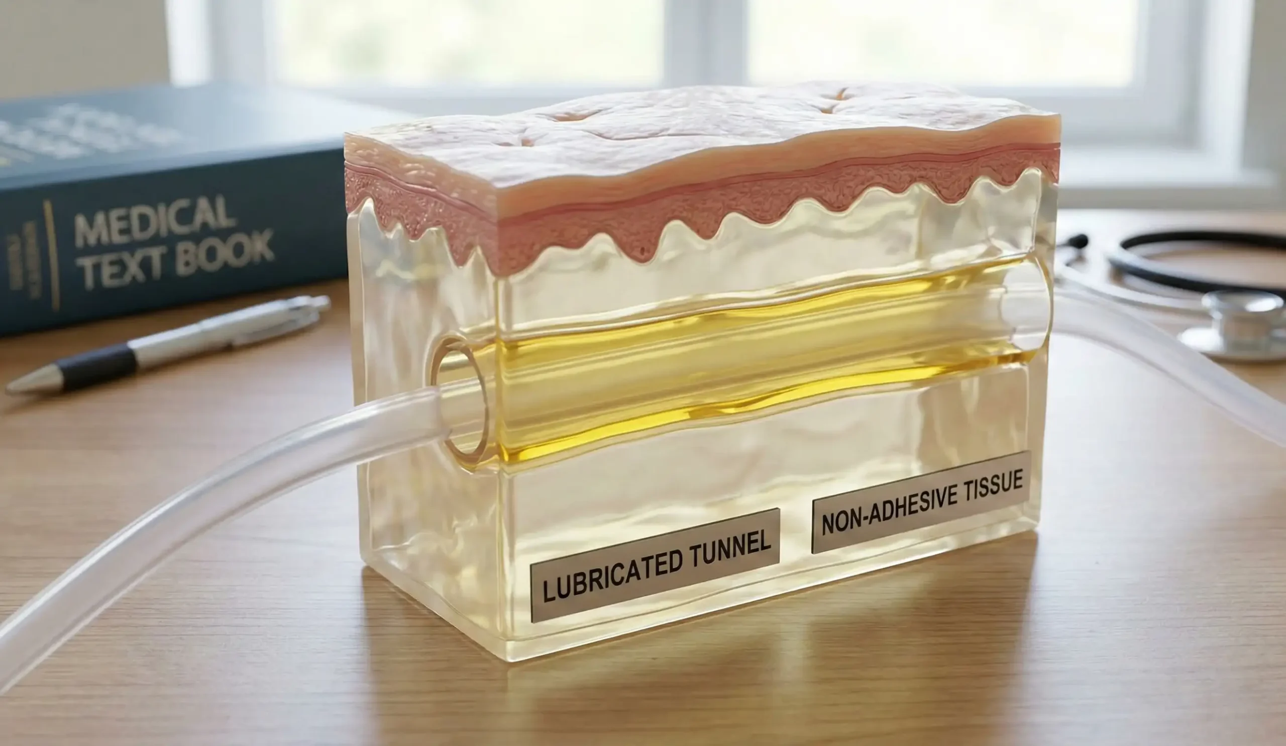 anatomical skin model lubricated tunnel