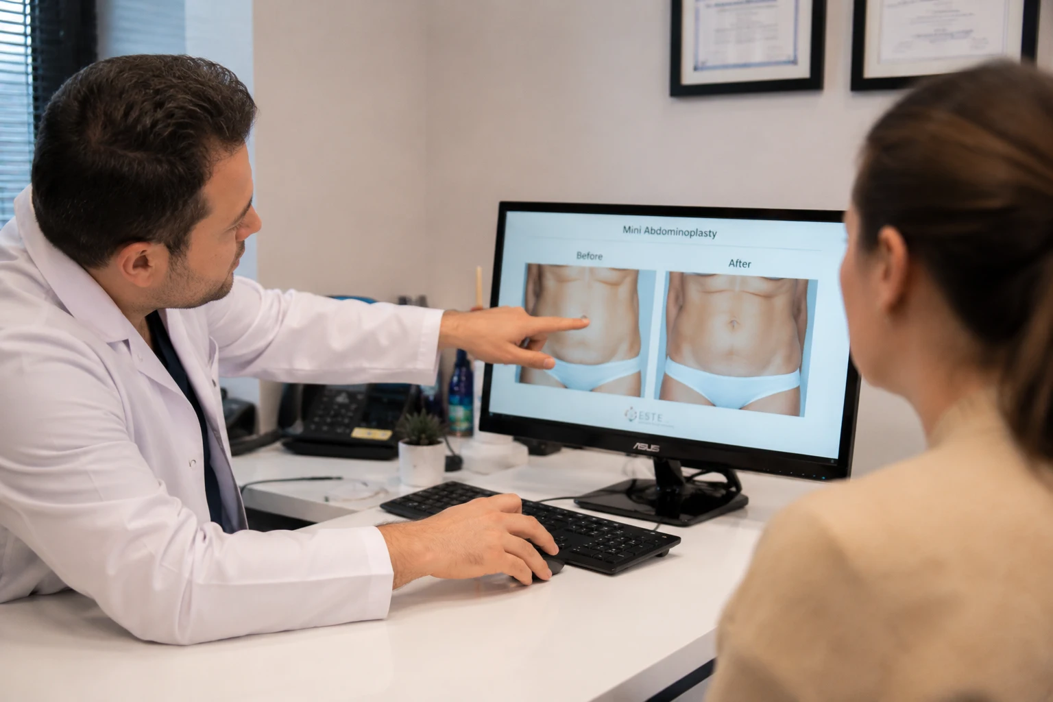 mini tummy tuck consultation belly button discussion