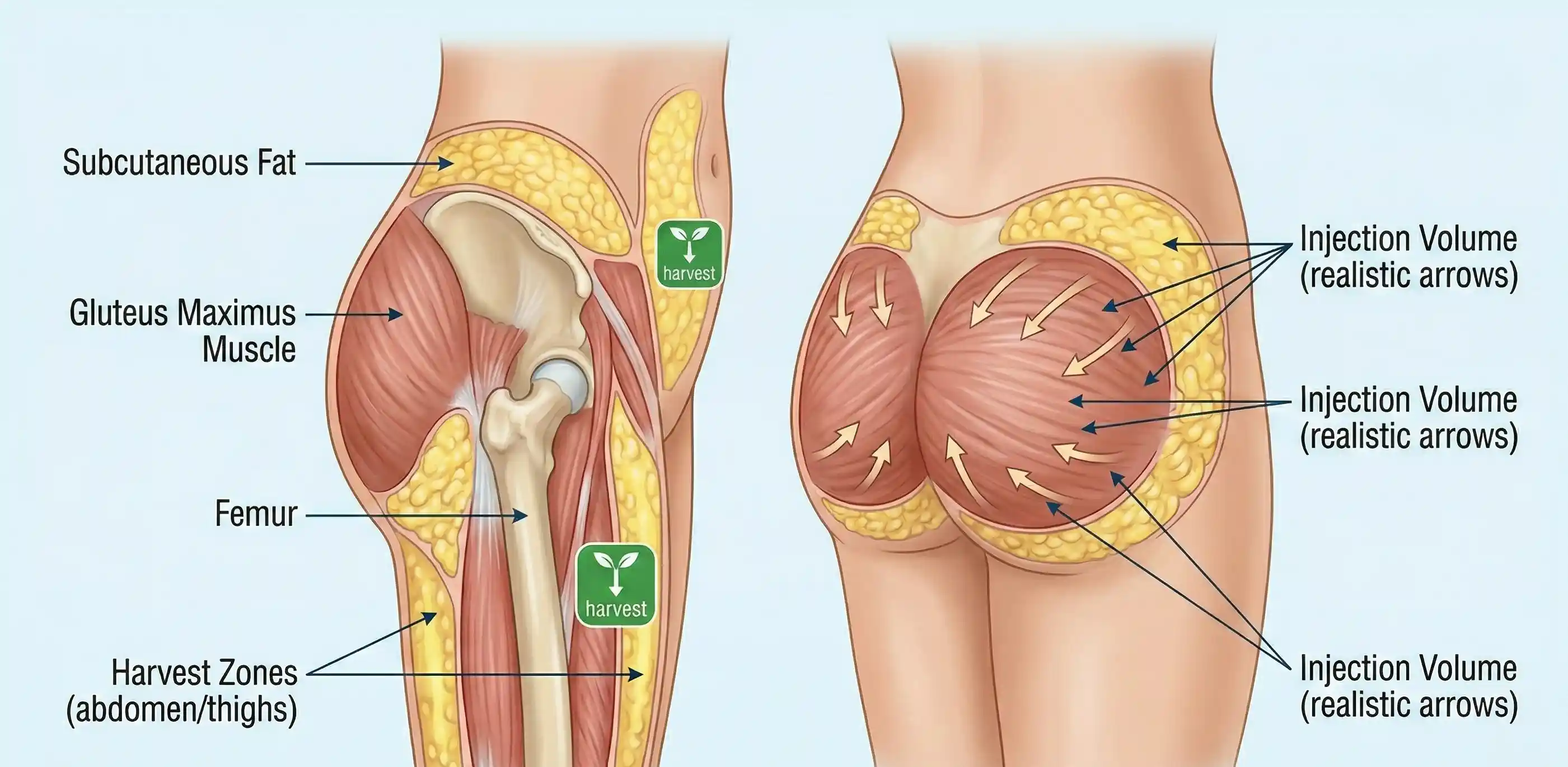 bbl anatomical fat distribution
