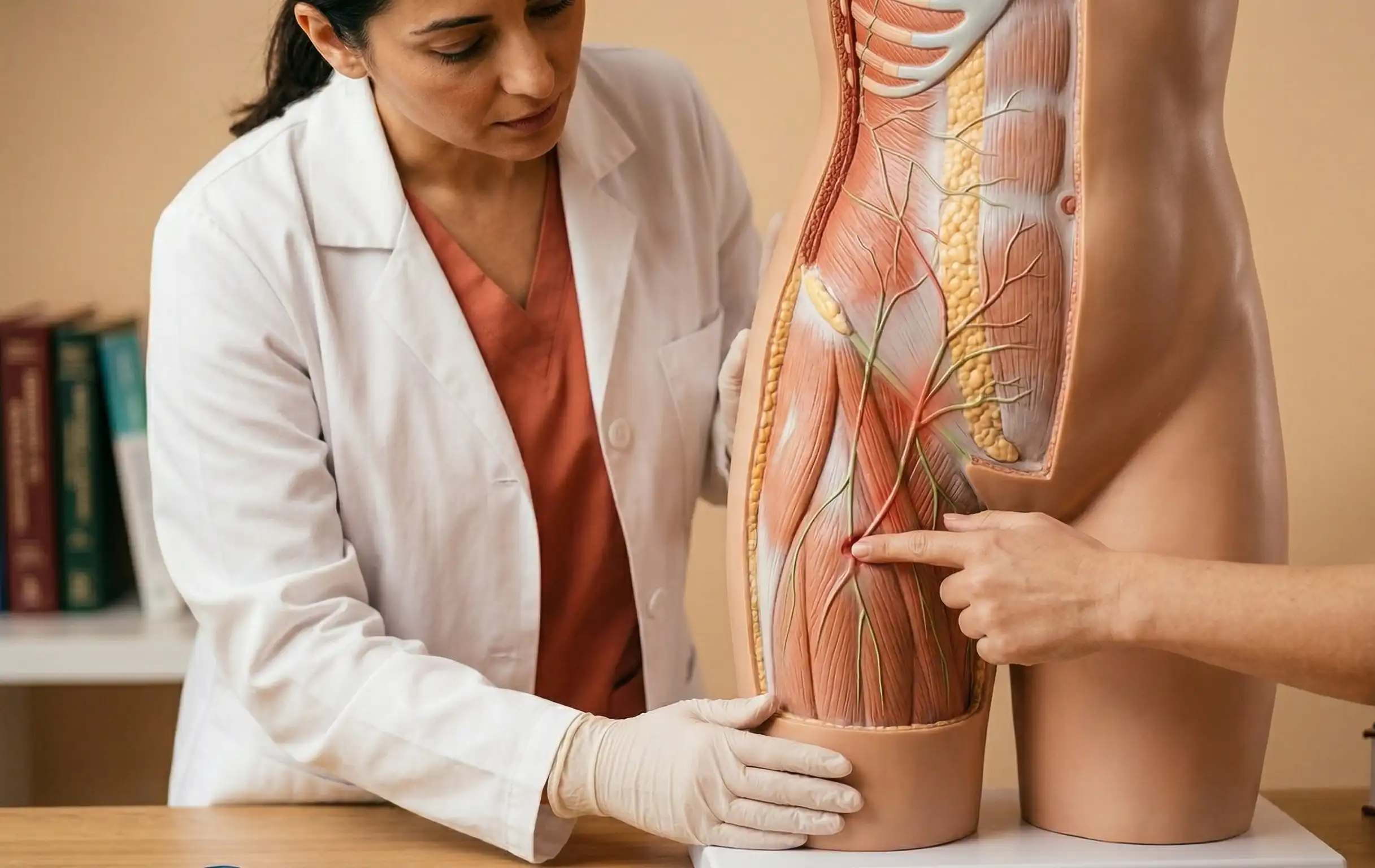 anatomical model of nerves system after lipo