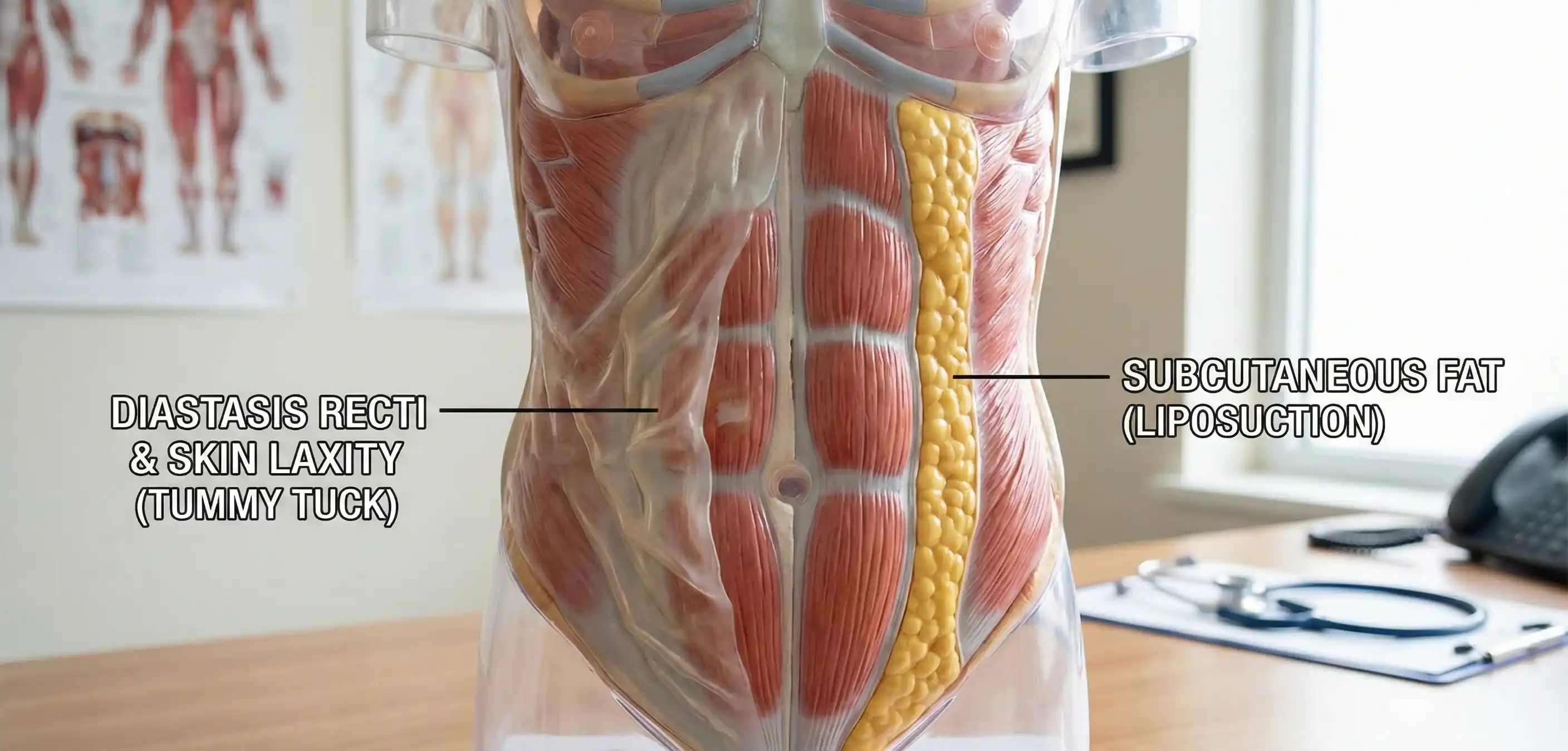 modello anatomico candidato a liposuzione e addominoplastica