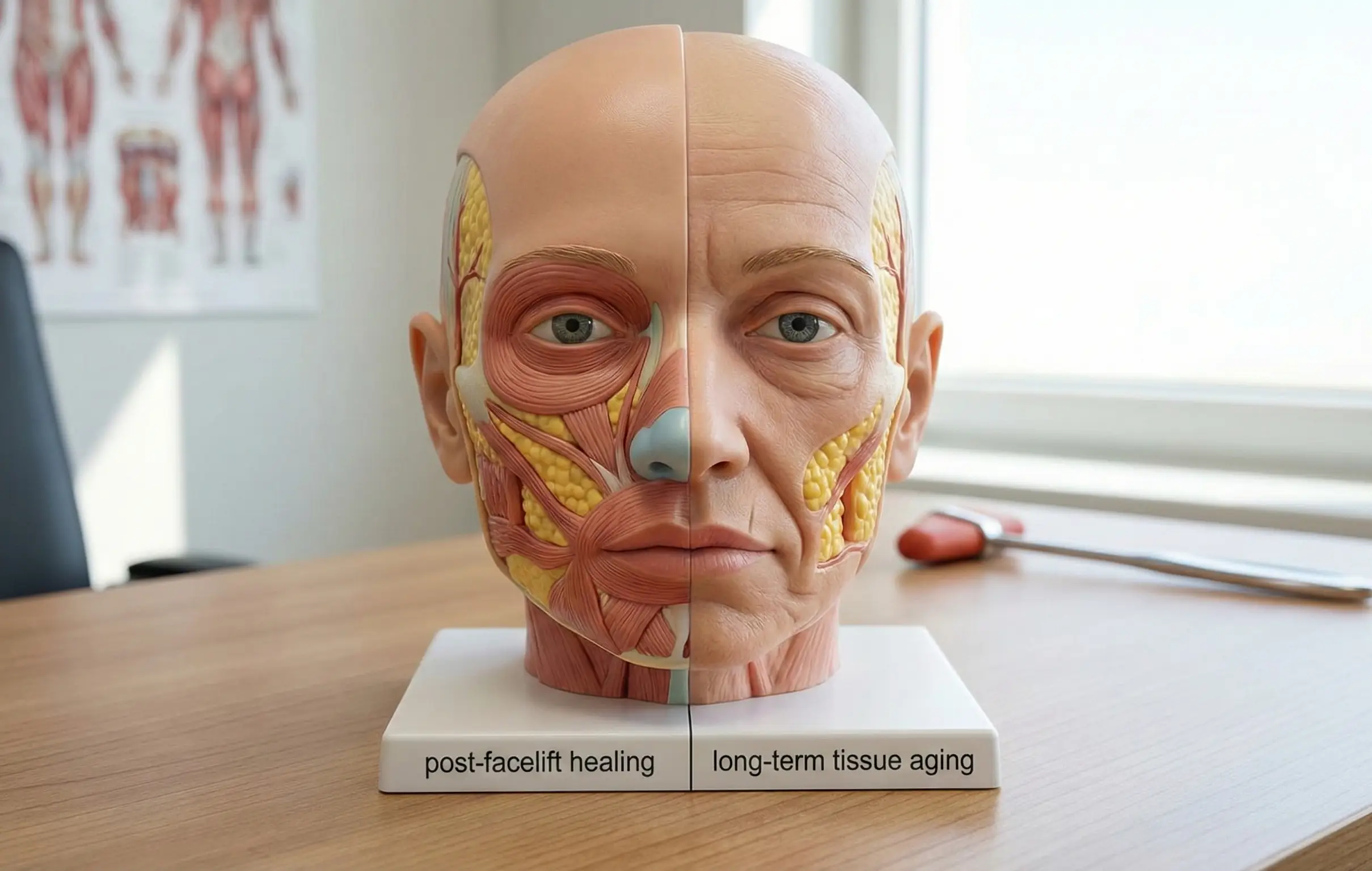 facial tissue aging post facelift smas anatomy model
